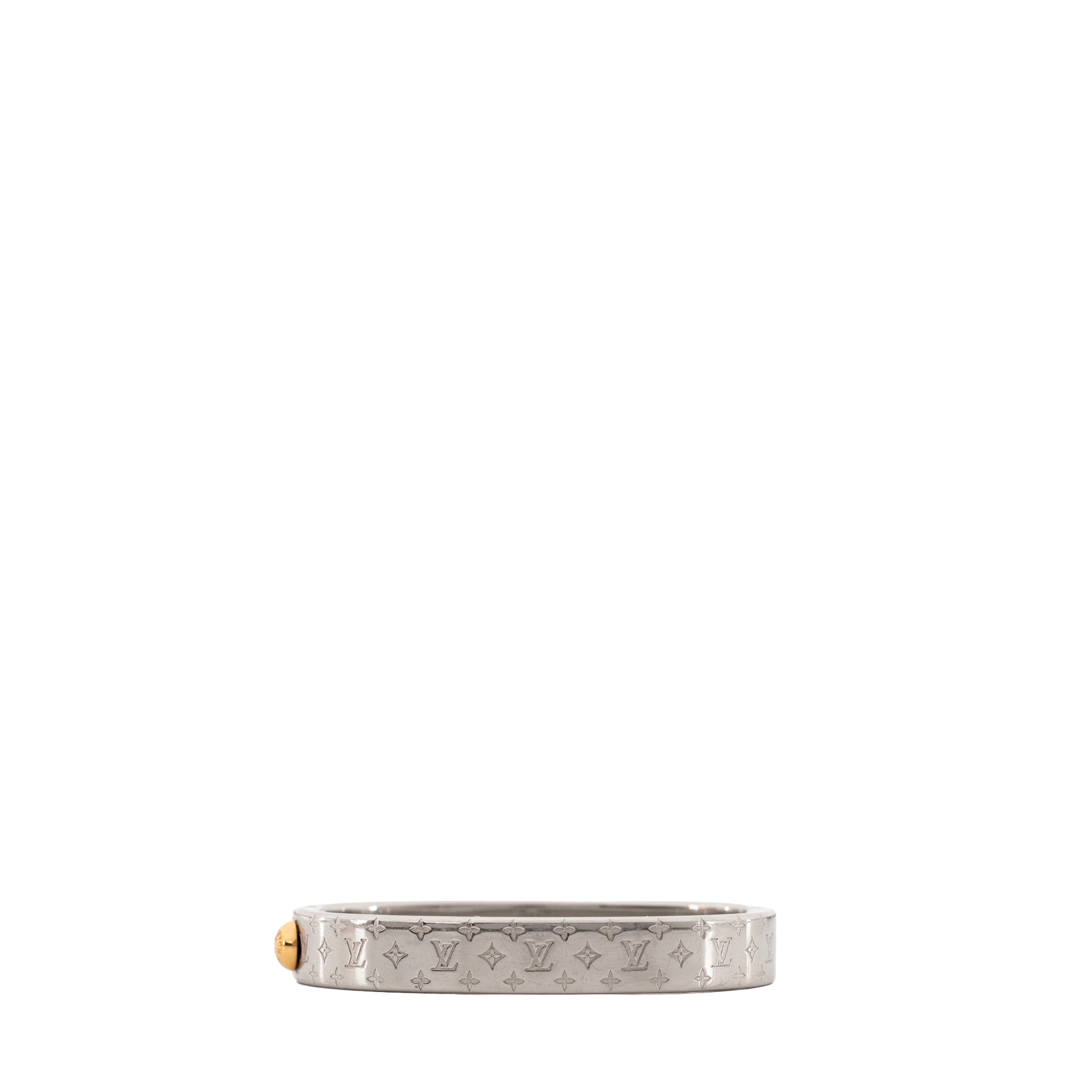 LOUIS VUITTON - Bracelet Nanogram Louis Vuitton en métal argenté (S)