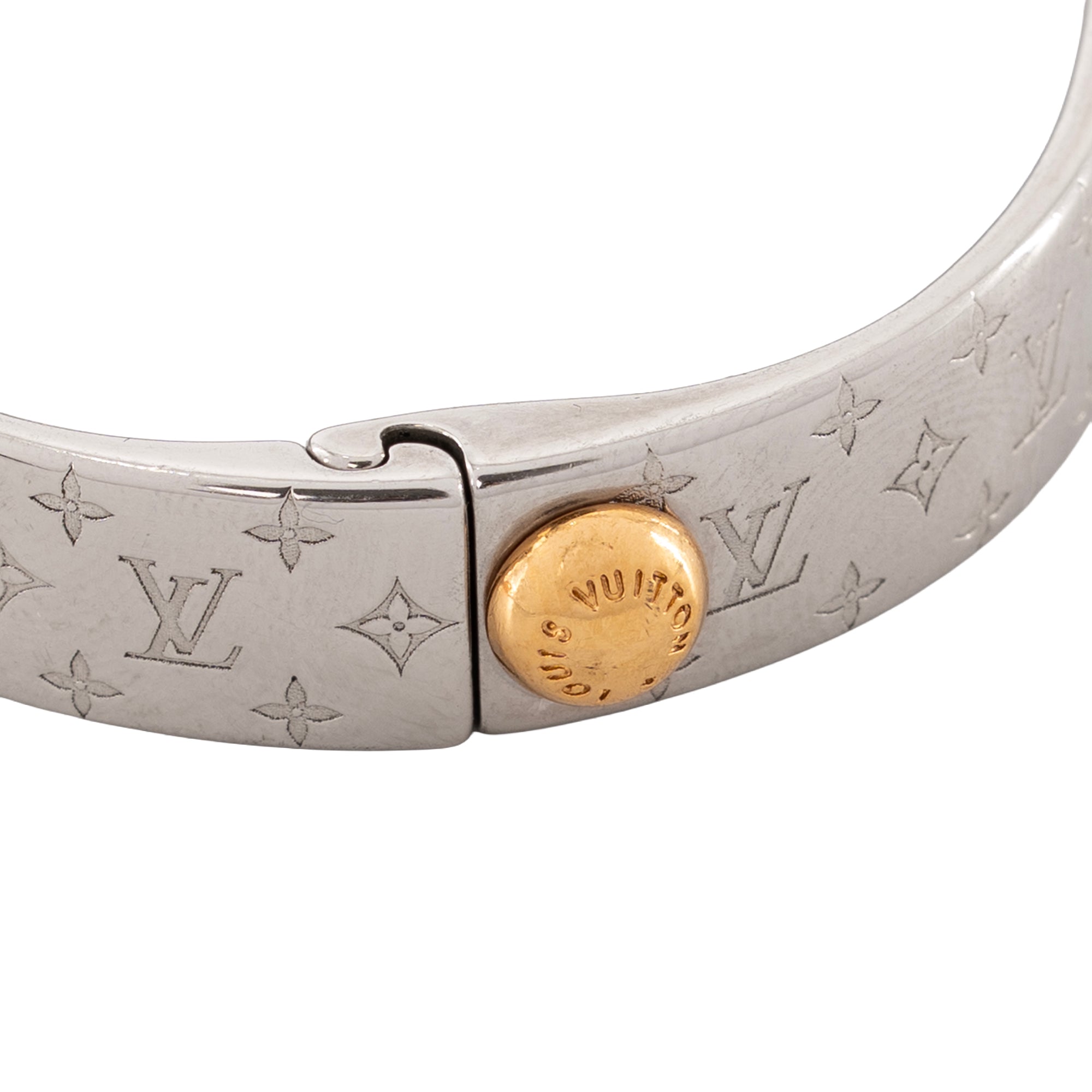 LOUIS VUITTON - Bracelet Nanogram Louis Vuitton en métal argenté (S)