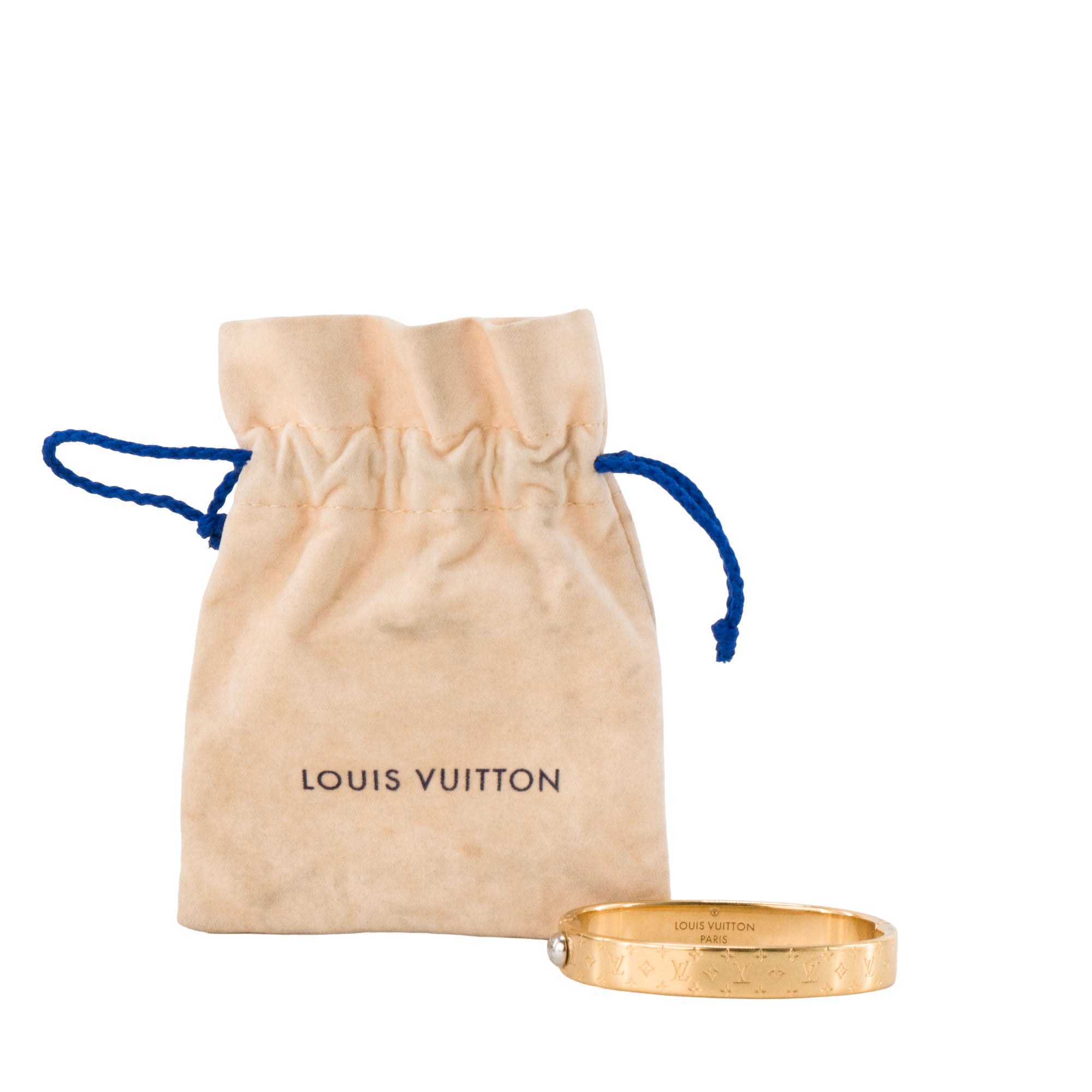 LOUIS VUITTON - Bracelet Nanogram Louis Vuitton en métal doré (S)