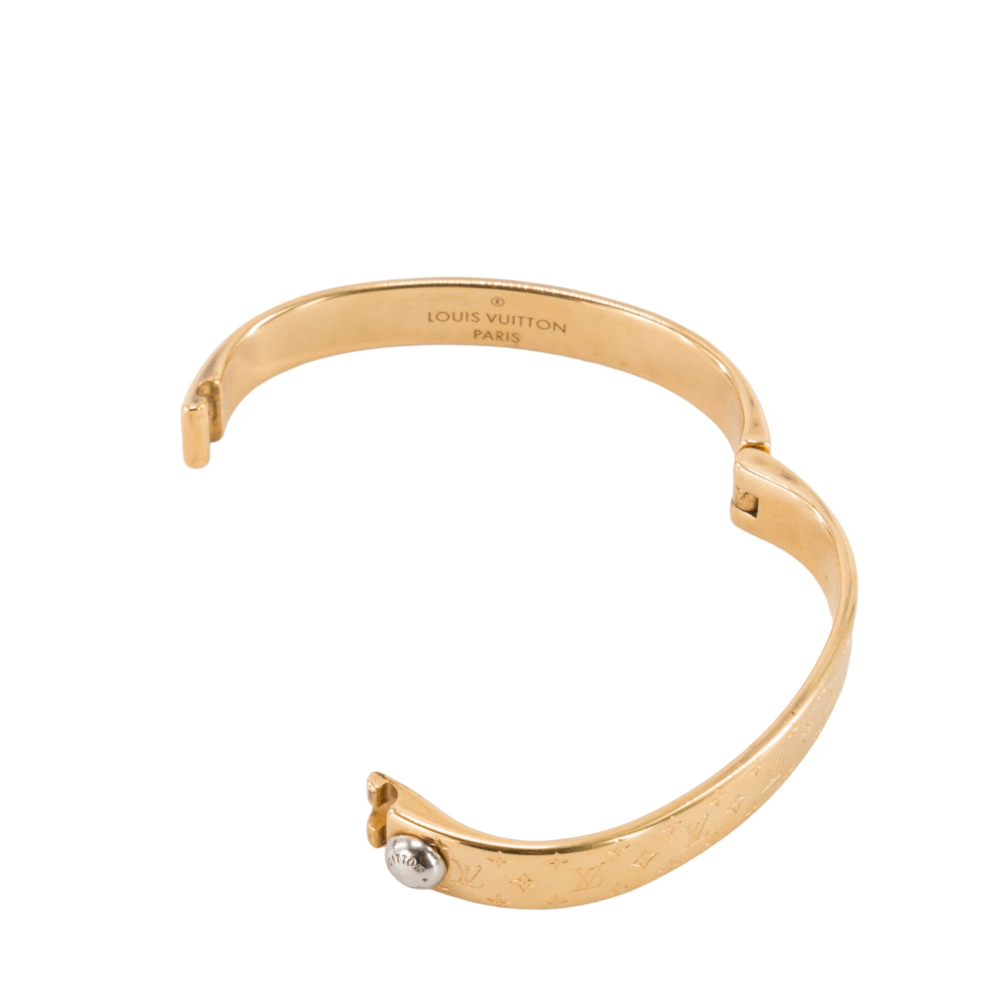 LOUIS VUITTON - Bracelet Nanogram Louis Vuitton en métal doré (S)