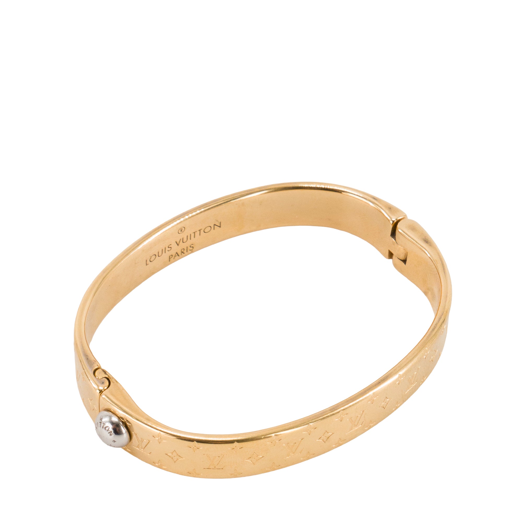 LOUIS VUITTON - Bracelet Nanogram Louis Vuitton en métal doré (S)