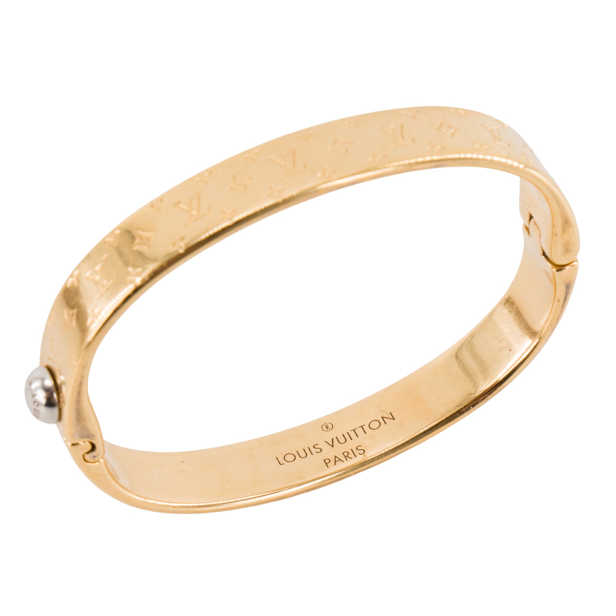 LOUIS VUITTON - Bracelet Nanogram Louis Vuitton en métal doré (S)