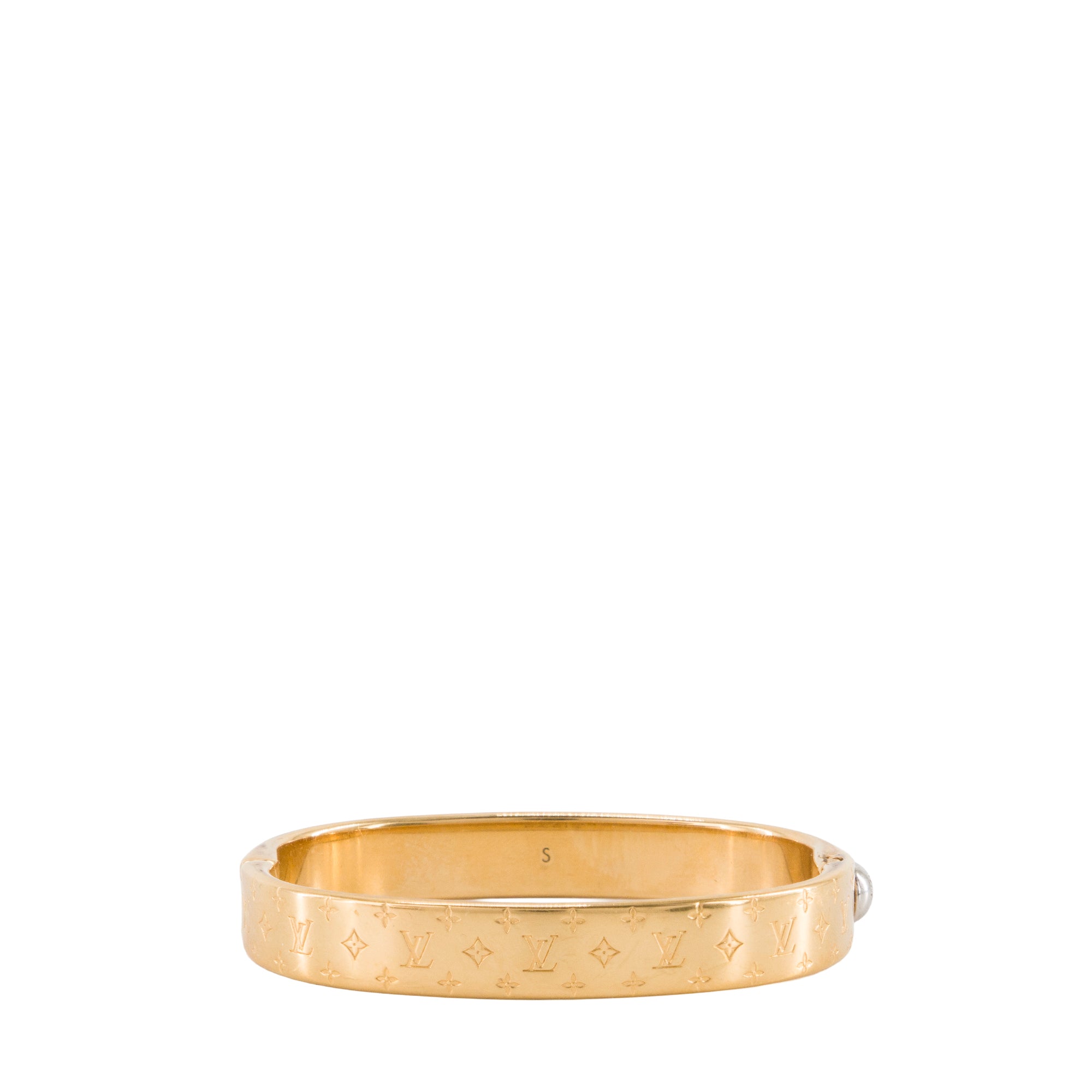 LOUIS VUITTON - Bracelet Nanogram Louis Vuitton en métal doré (S)