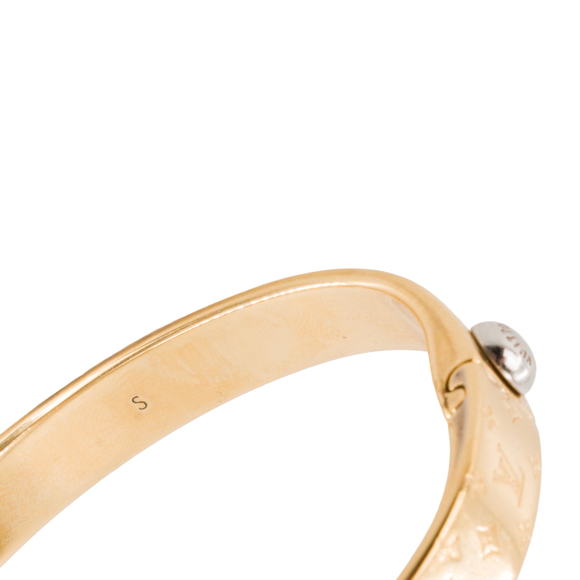 LOUIS VUITTON - Bracelet Nanogram Louis Vuitton en métal doré (S)