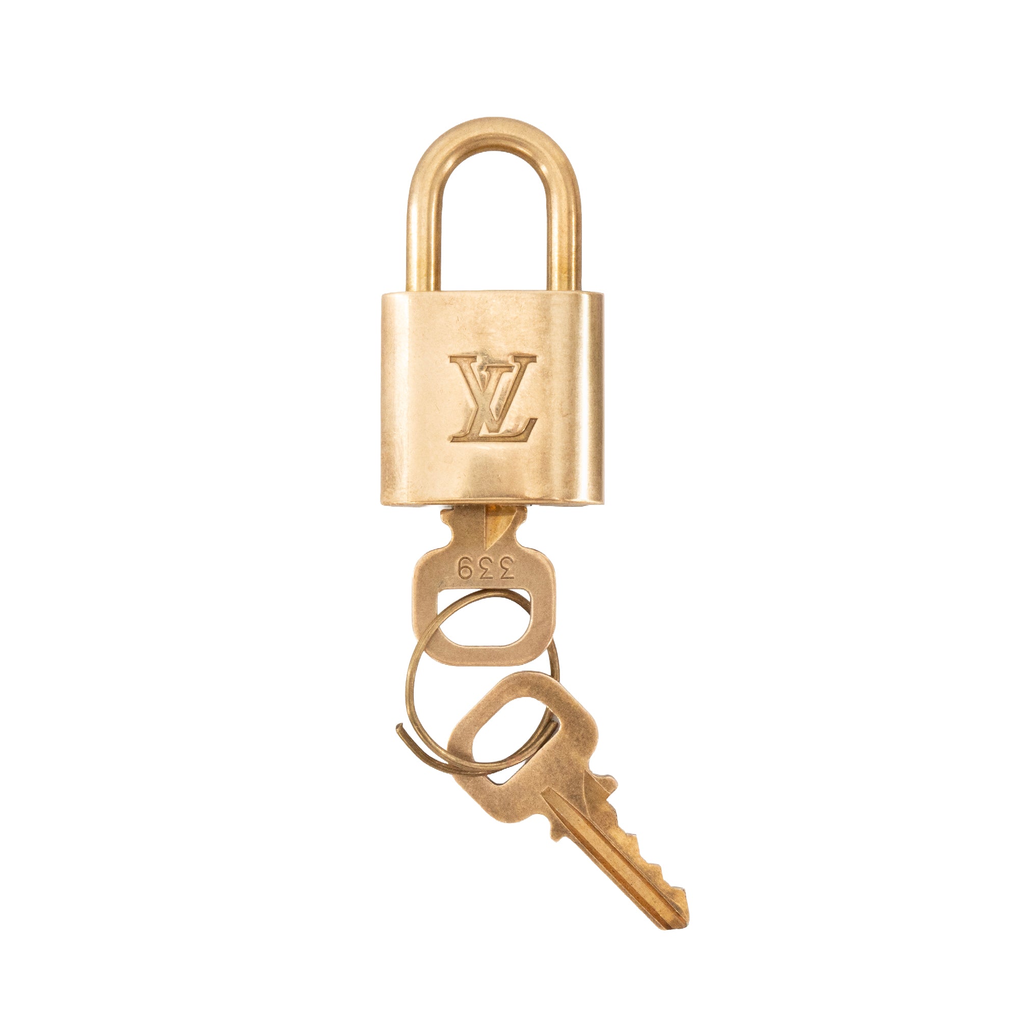 LOUIS VUITTON - Louis Vuitton padlock with keys in gold-tone metal