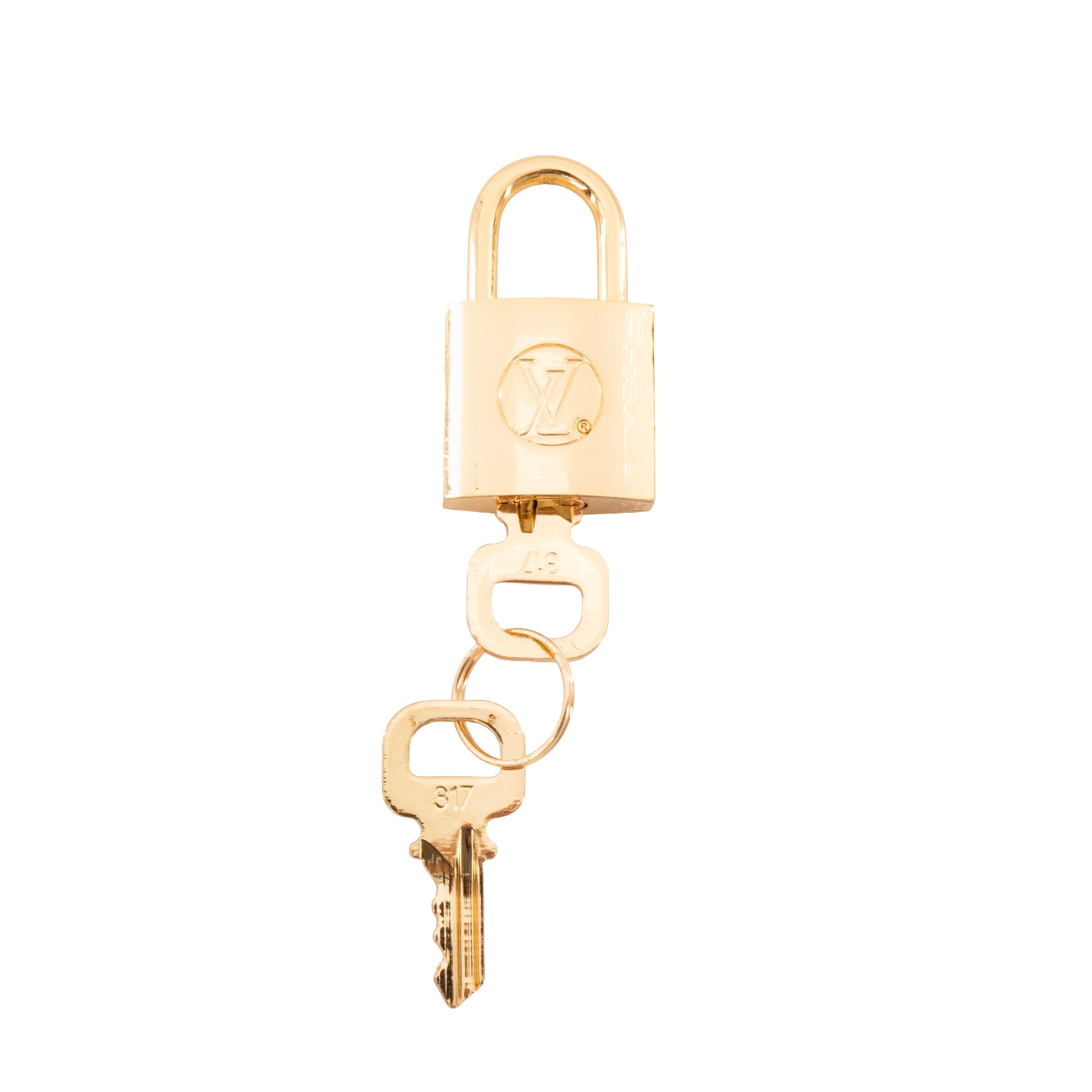 LOUIS VUITTON - Cadenas avec clés Louis Vuitton en métal doré