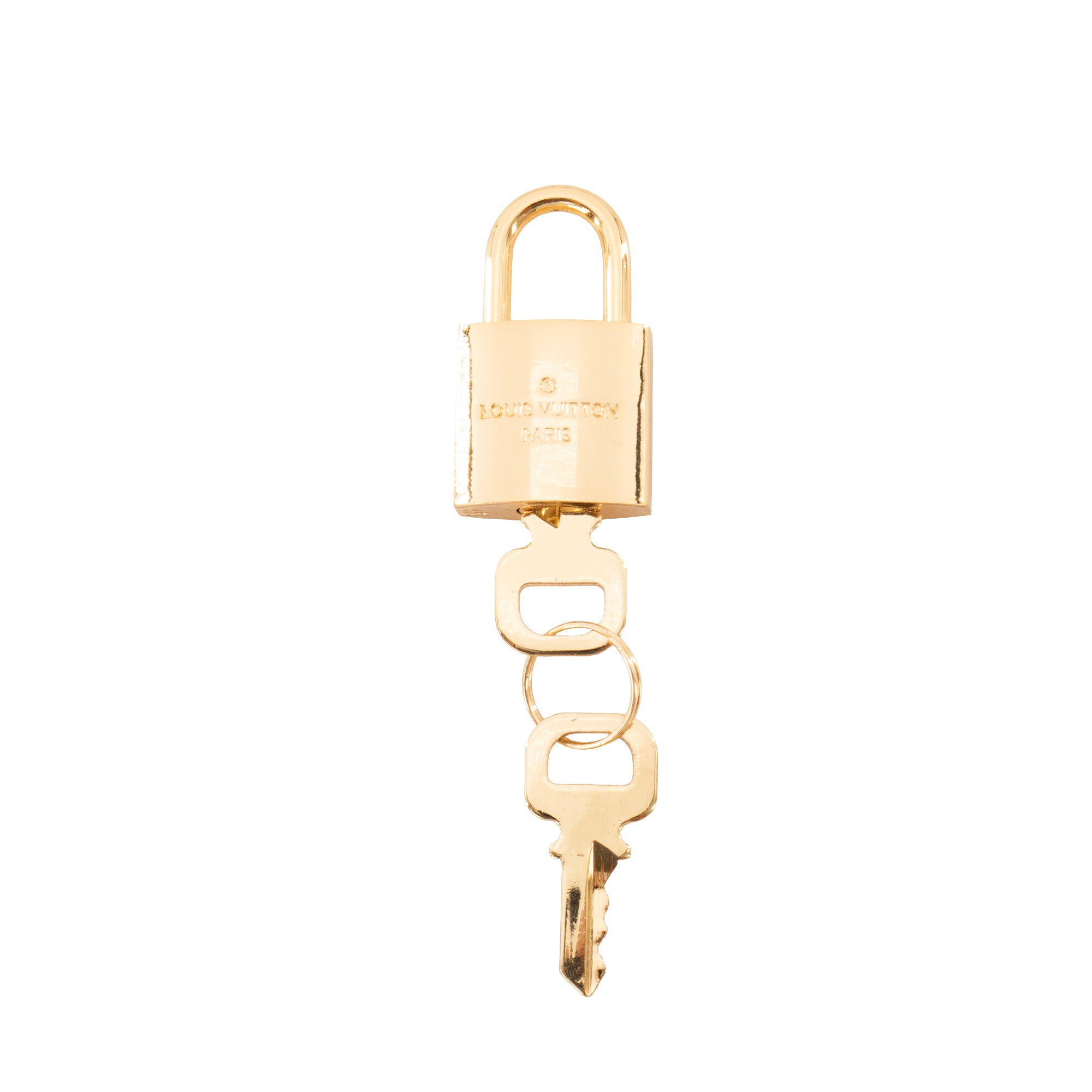 LOUIS VUITTON - Cadenas avec clés Louis Vuitton en métal doré