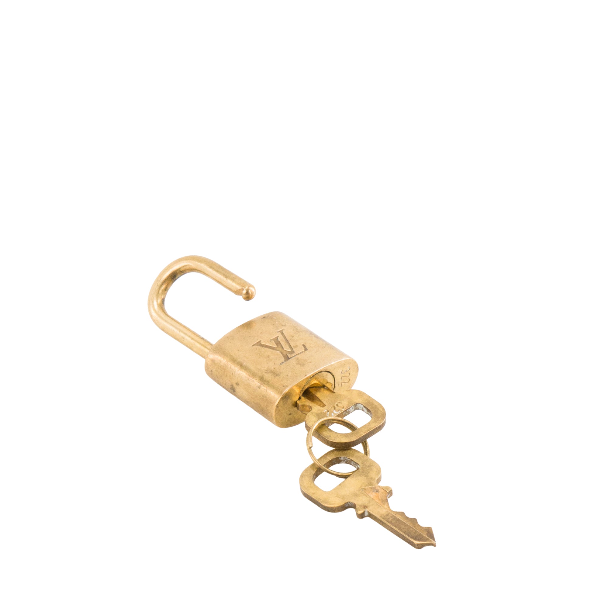 LOUIS VUITTON - Louis Vuitton padlock with key in gold-tone metal