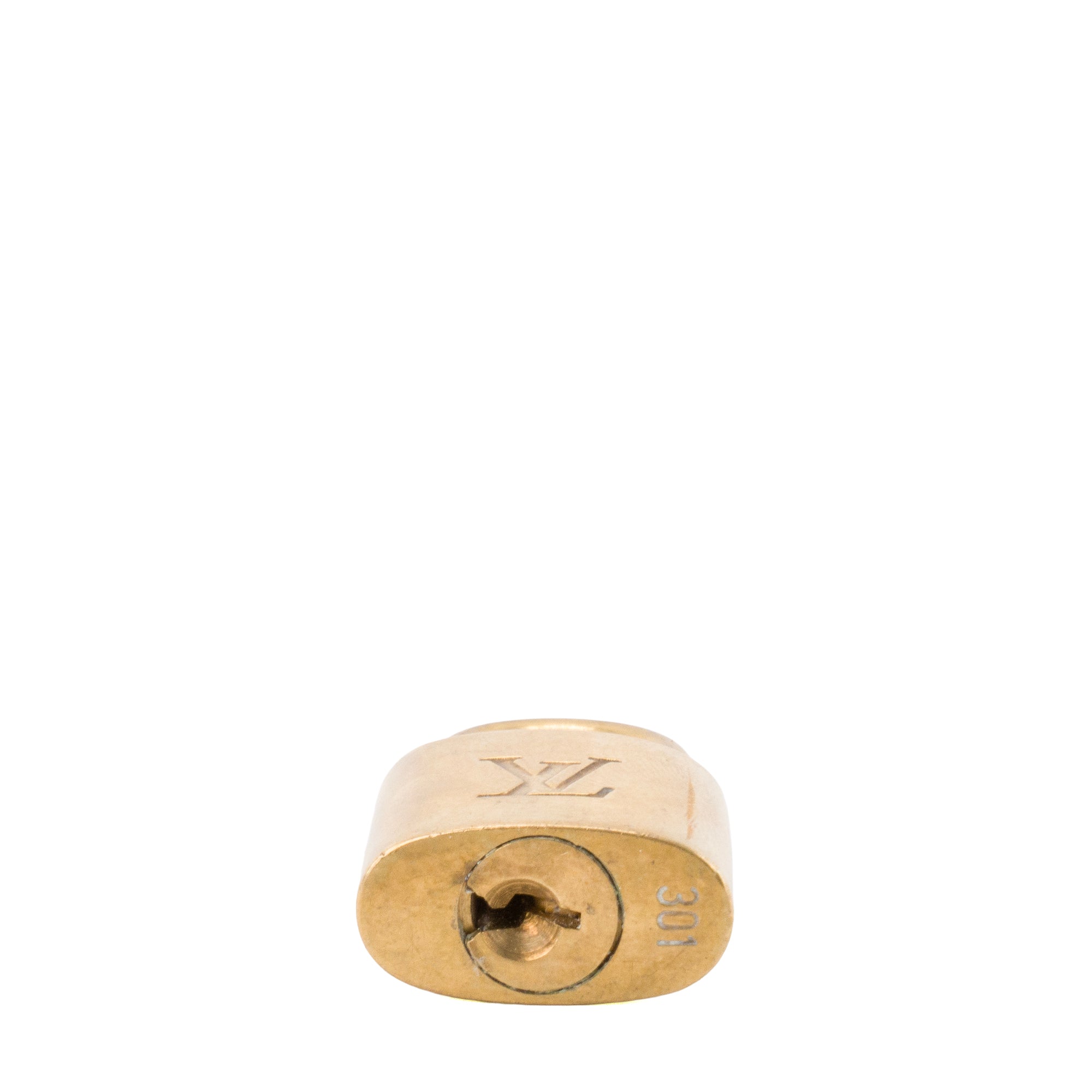 LOUIS VUITTON - Cadenas avec clés Louis Vuitton en métal doré
