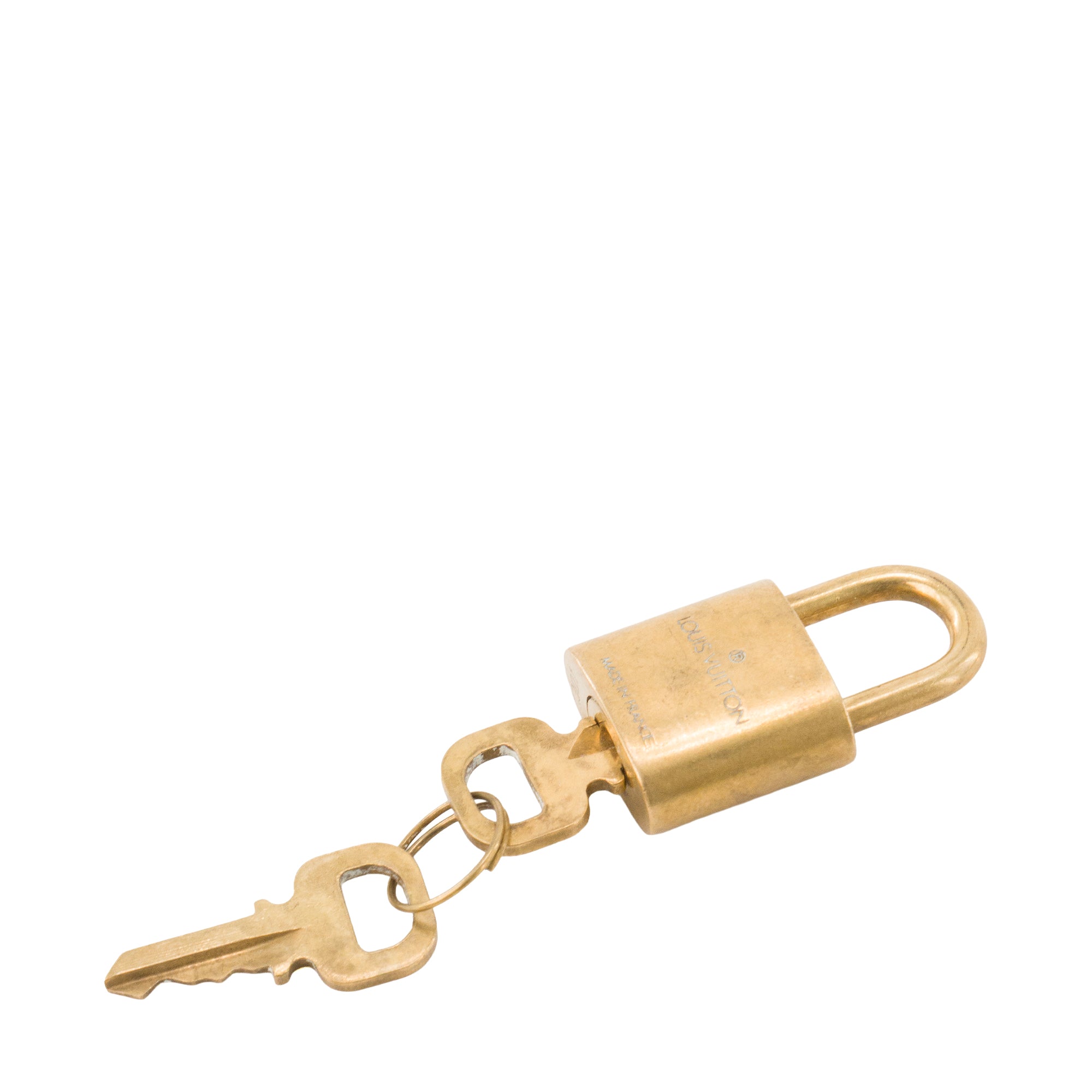 LOUIS VUITTON - Cadenas avec clés Louis Vuitton en métal doré