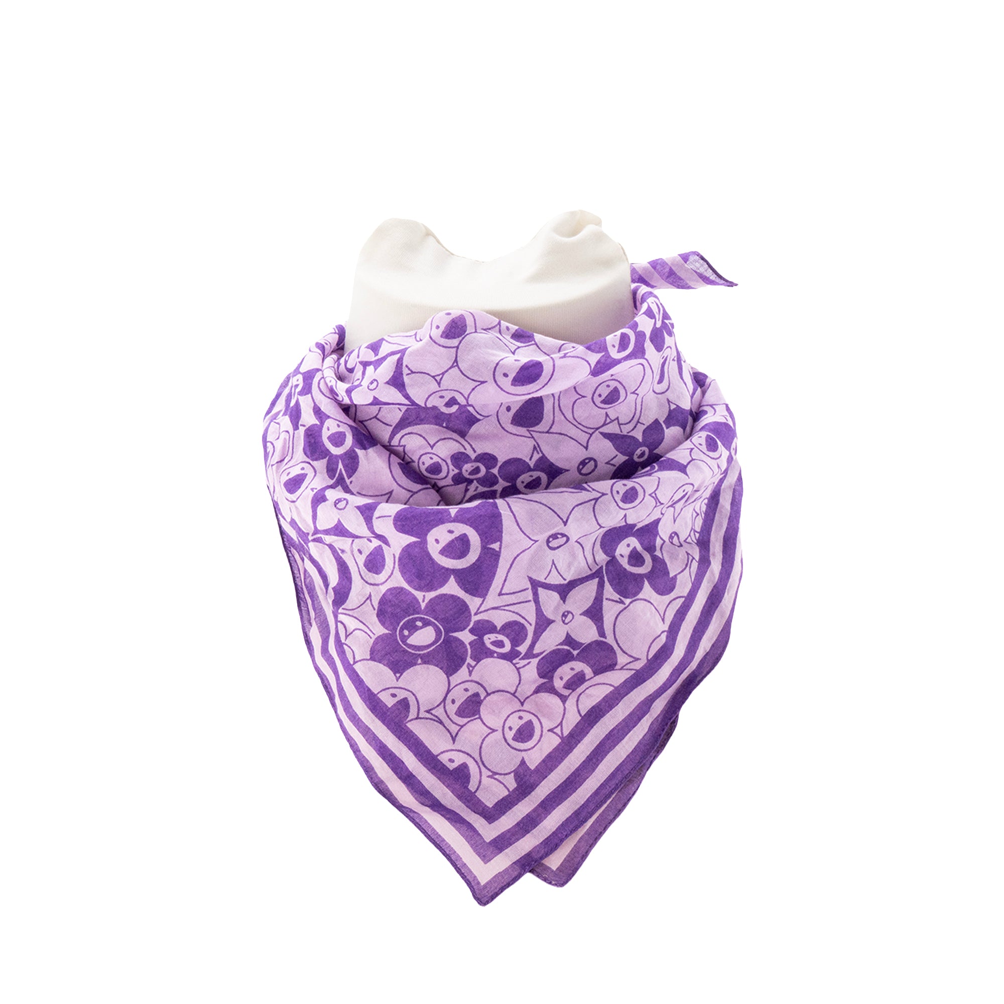LOUIS VUITTON - Carré Cosmic Blossom Louis Vuitton x Takashi Murakami en coton violet