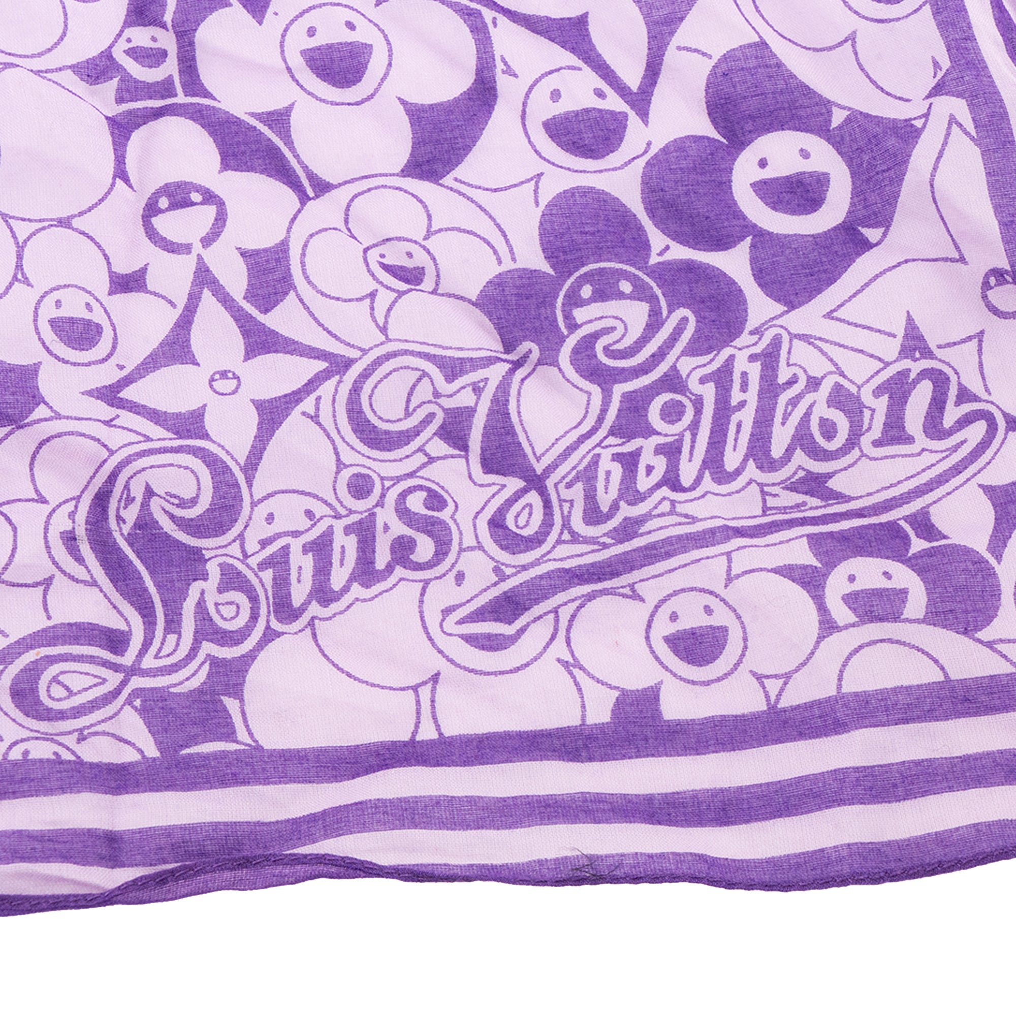 LOUIS VUITTON - Carré Cosmic Blossom Louis Vuitton x Takashi Murakami en coton violet