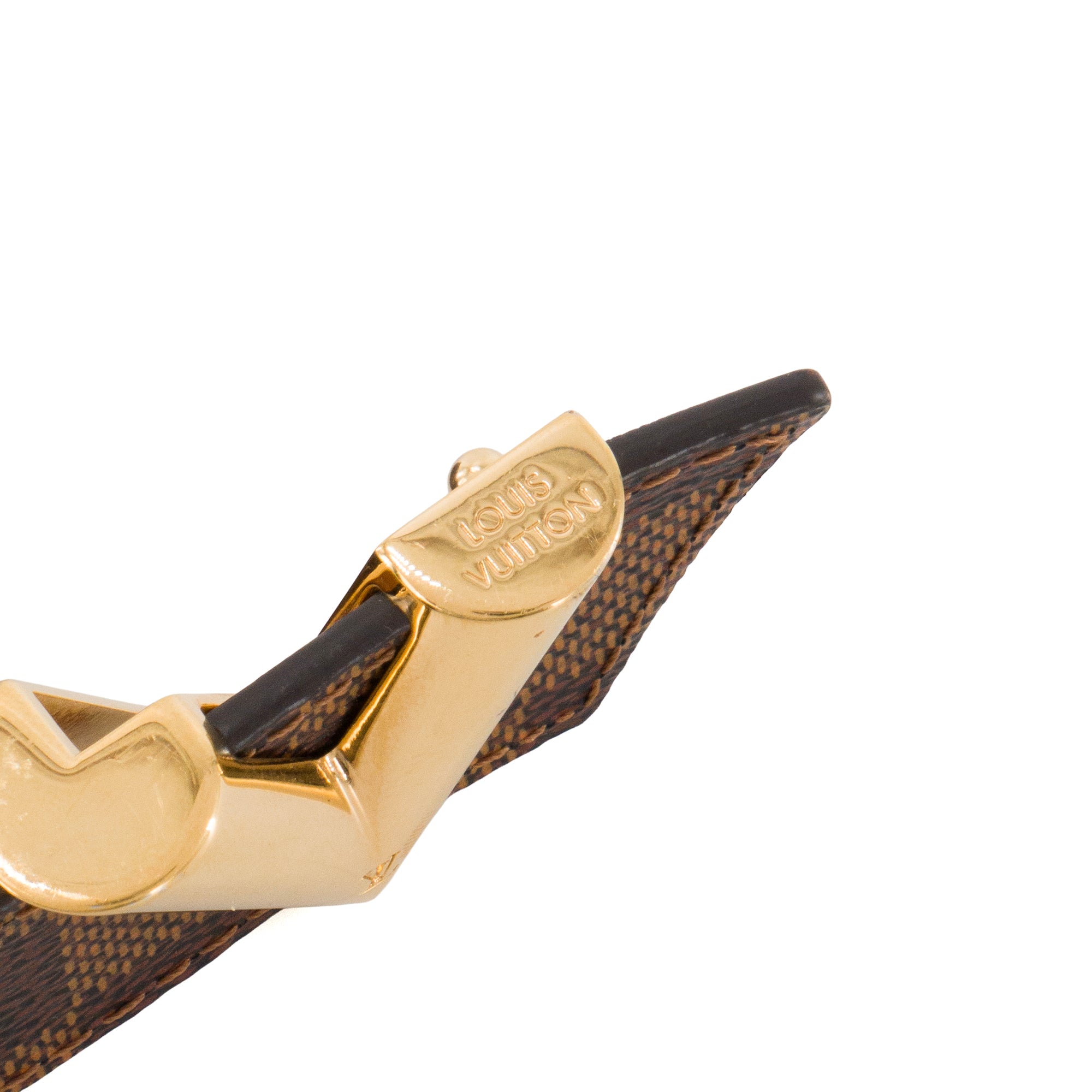 LOUIS VUITTON - Ceinture Essential V Louis Vuitton en toile enduite damier ébène (T90)