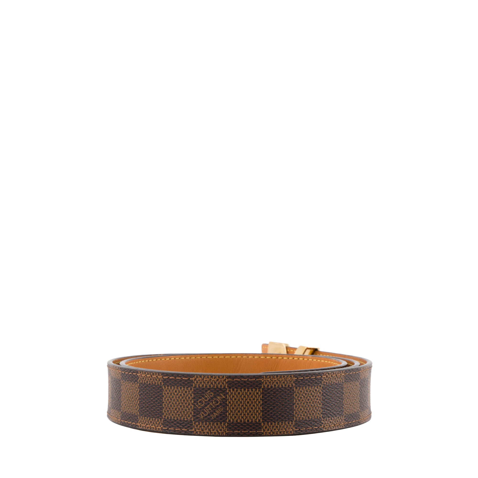 LOUIS VUITTON - Ceinture Essential V Louis Vuitton en toile enduite damier ébène (T90)