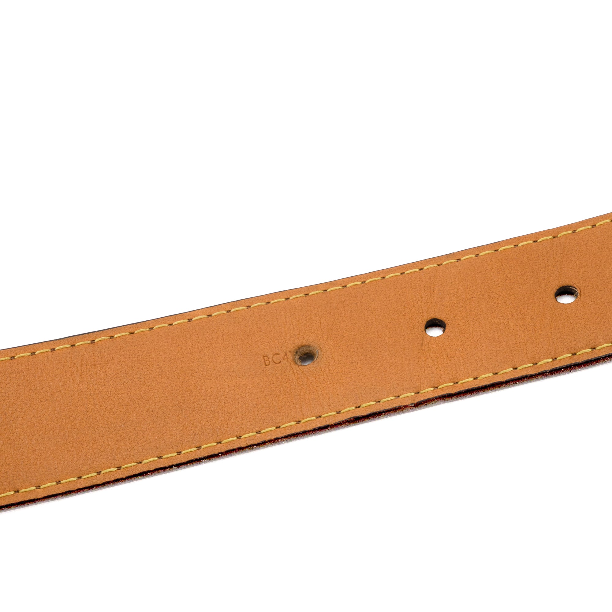 LOUIS VUITTON - Ceinture Essential V Louis Vuitton en toile enduite damier ébène (T90)