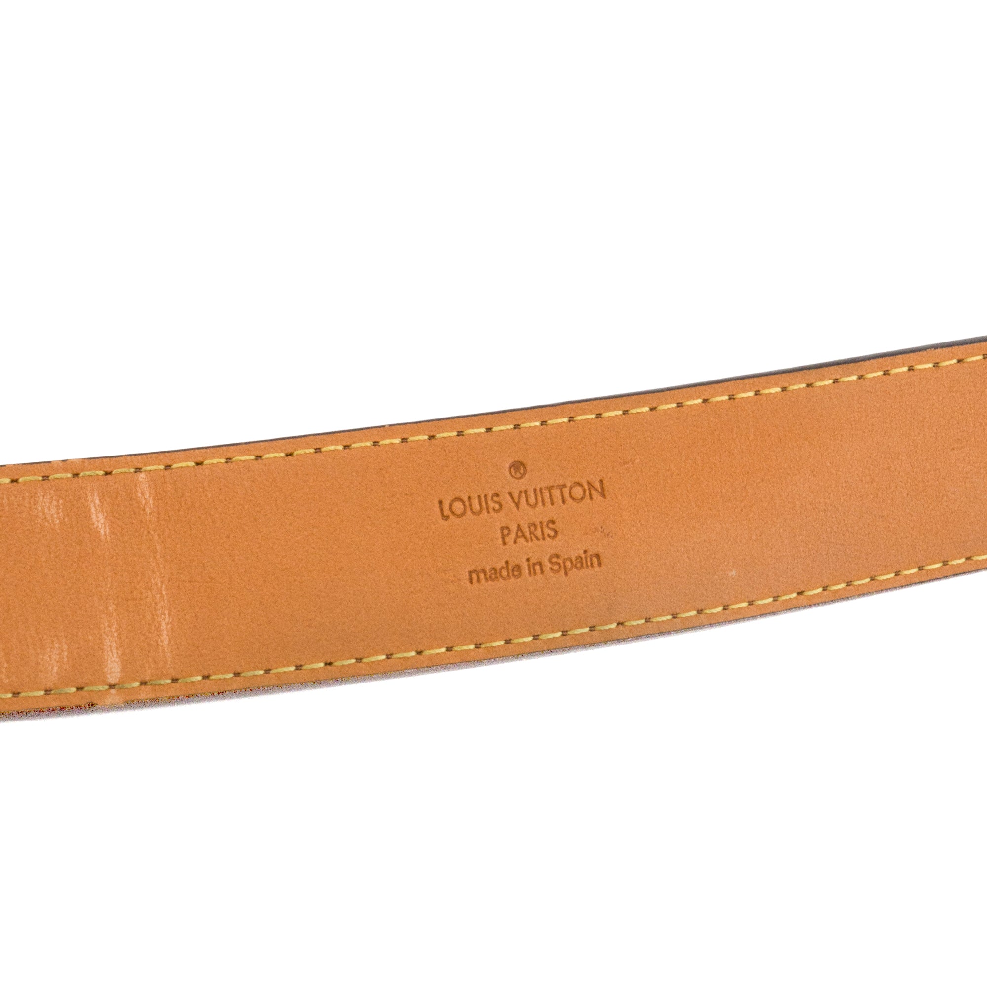 LOUIS VUITTON - Ceinture Essential V Louis Vuitton en toile enduite damier ébène (T90)