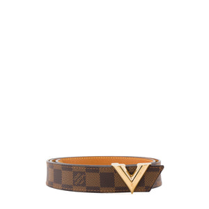 LOUIS VUITTON - Ceinture Essential V Louis Vuitton en toile enduite damier ébène (T90)