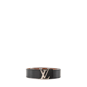 LOUIS VUITTON - Ceinture Initiales Louis Vuitton en cuir épi noir (T85)