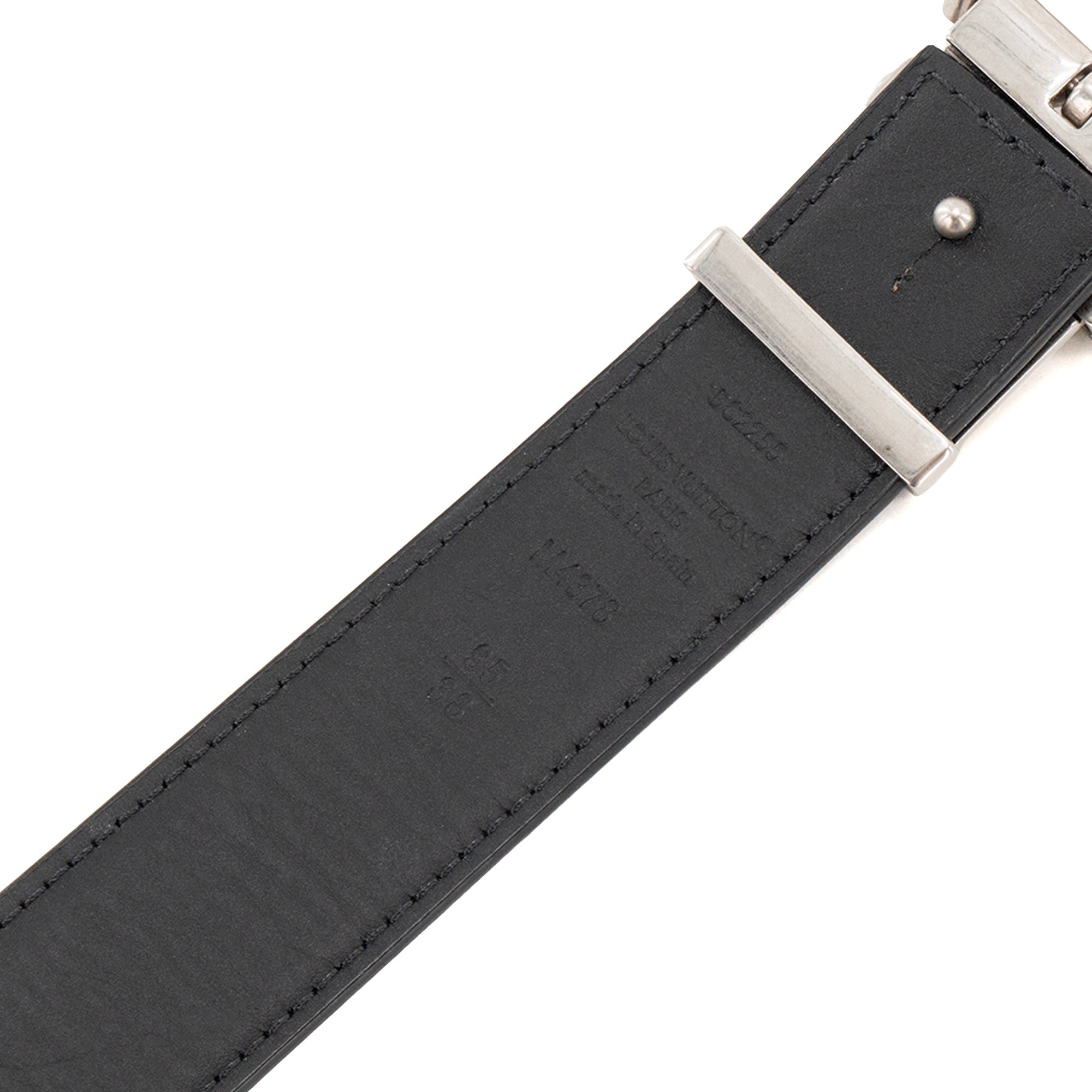 LOUIS VUITTON - Ceinture Louis Vuitton en cuir lisse gris (T95)