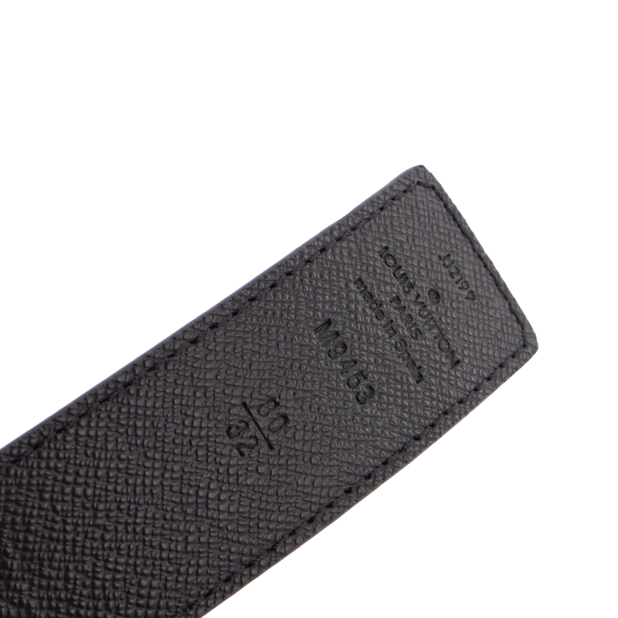 LOUIS VUITTON - Ceinture LV Iconic réversible Louis Vuitton en toile enduite monogrammée et cuir noir (T80)