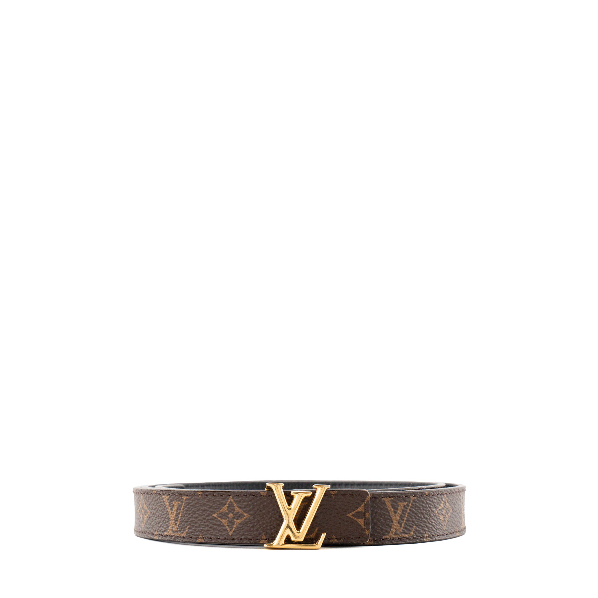 LOUIS VUITTON - Ceinture réversible LV Iconic Louis Vuitton en toile enduite monogrammée et cuir lisse noir (T85)