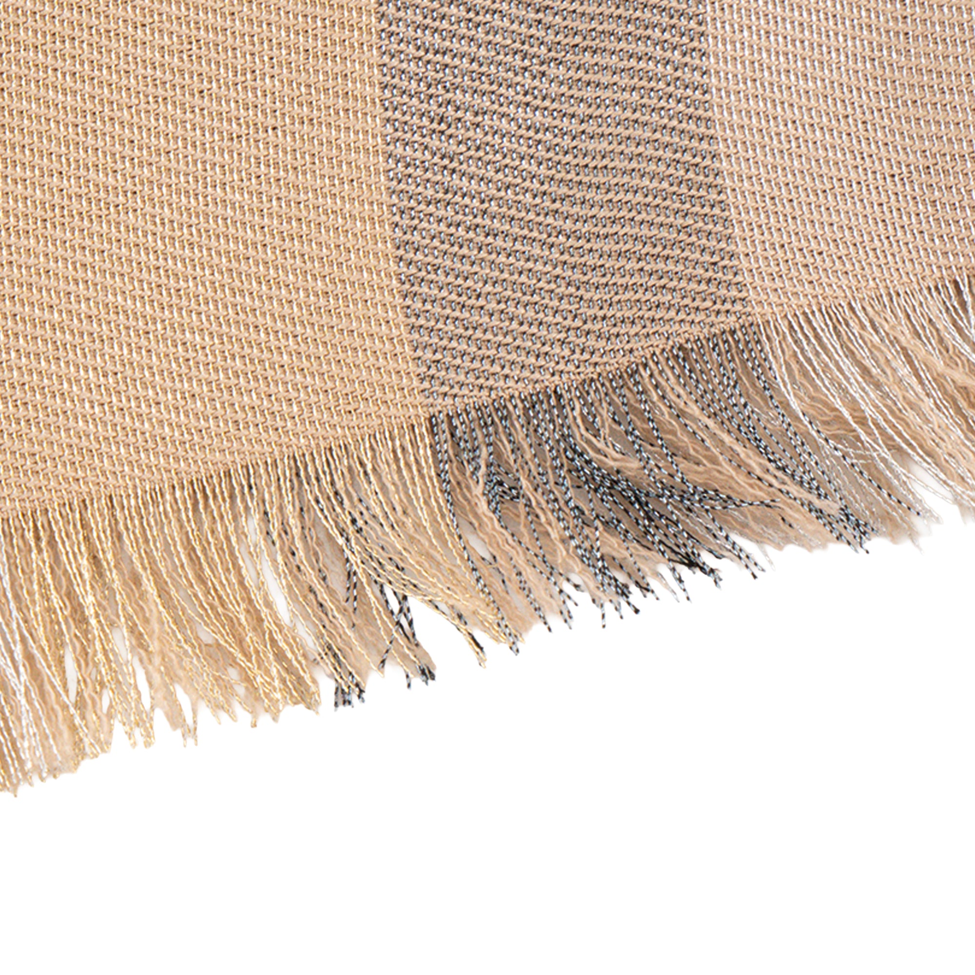 LOUIS VUITTON - Châle Monogram Shine Louis Vuitton en soie marron et fibres métallisées