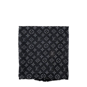 LOUIS VUITTON - Louis Vuitton Monogram Shine shawl in black silk and metallic fibers