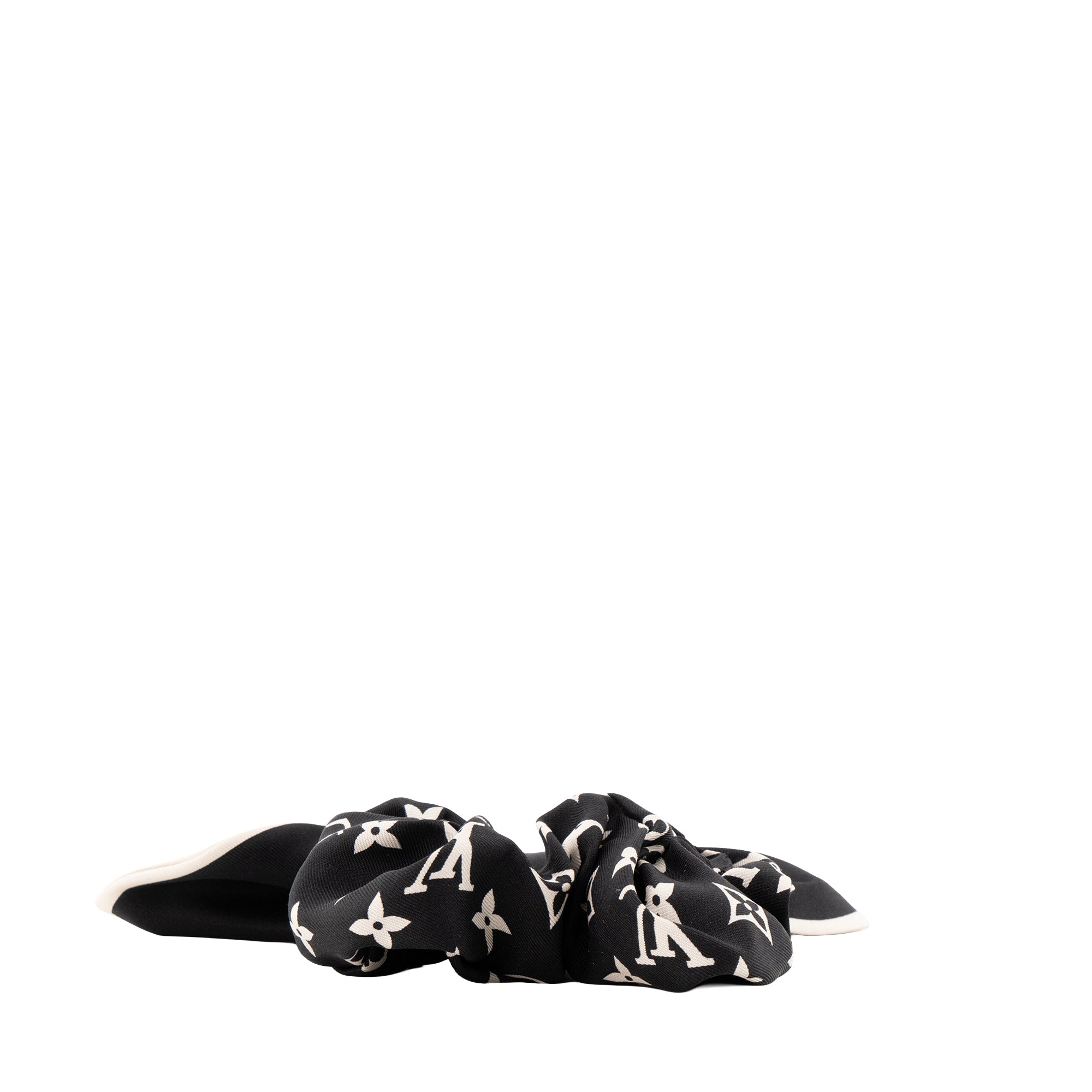 LOUIS VUITTON - Accessoire de cheveux Louis Vuitton en soie noire et blanche