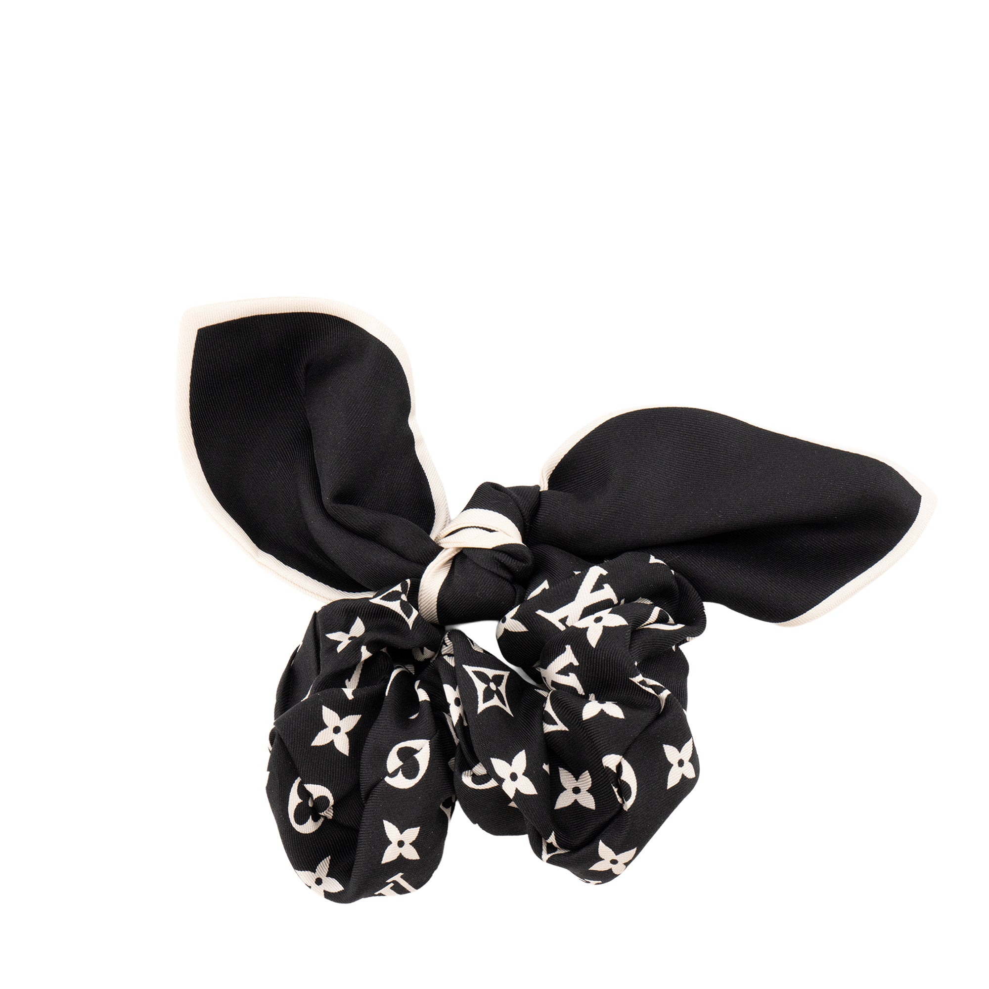 LOUIS VUITTON - Accessoire de cheveux Louis Vuitton en soie noire et blanche