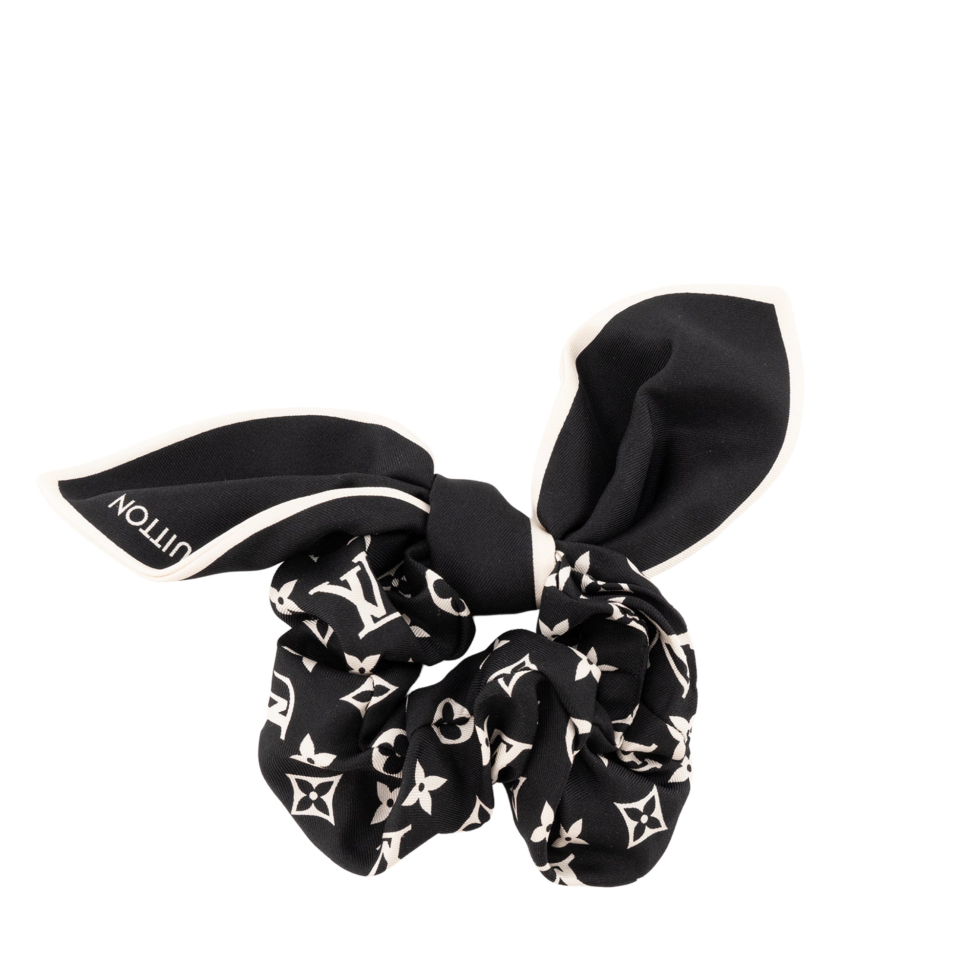 LOUIS VUITTON - Accessoire de cheveux Louis Vuitton en soie noire et blanche