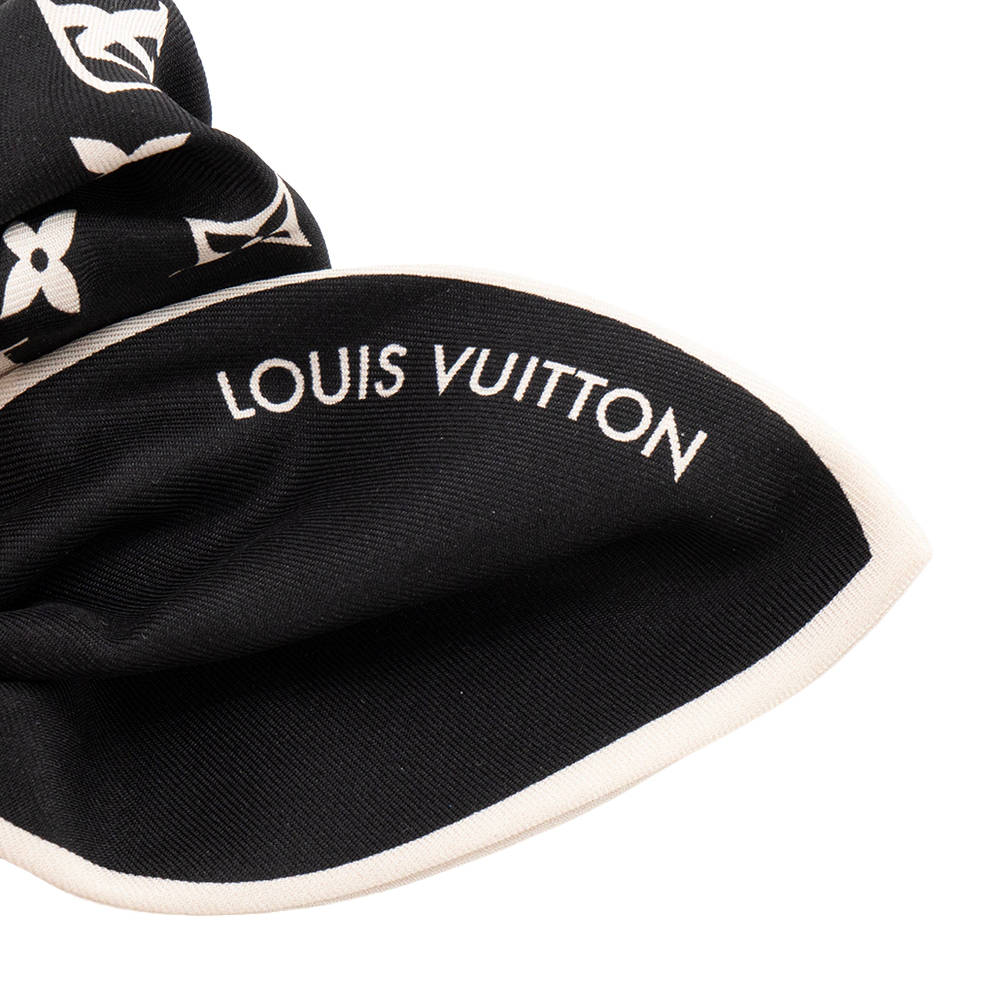 LOUIS VUITTON - Accessoire de cheveux Louis Vuitton en soie noire et blanche
