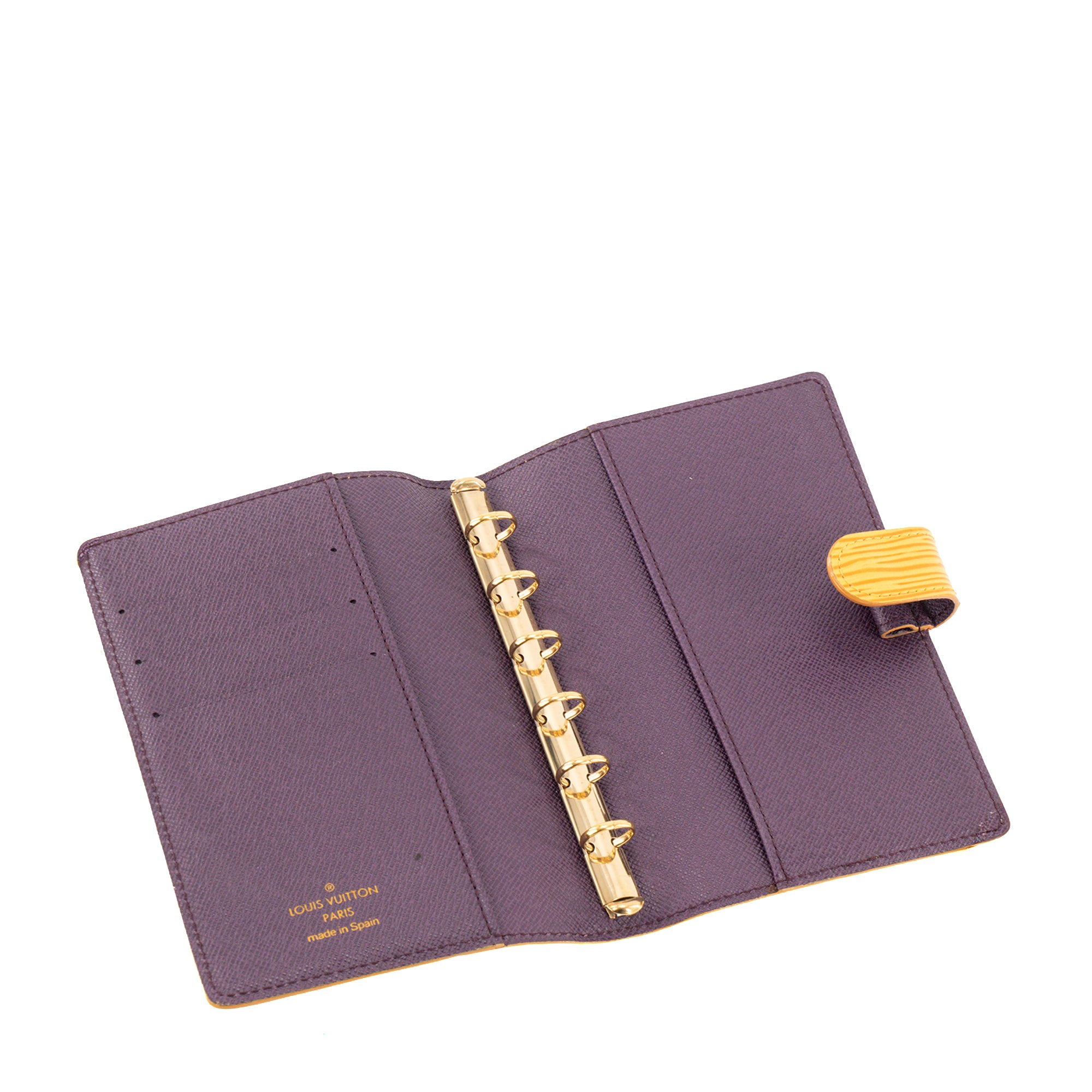 LOUIS VUITTON - Couverture Agenda Louis Vuitton en cuir épi jaune vintage