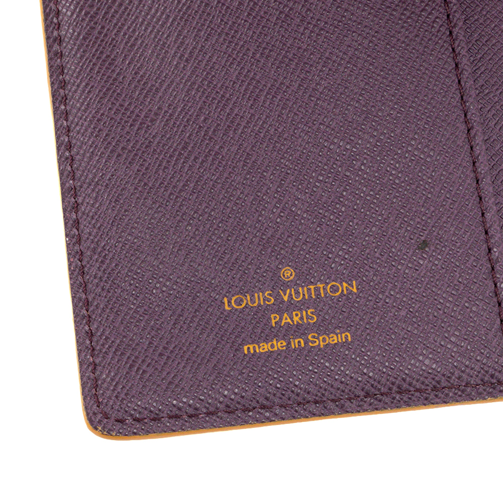 LOUIS VUITTON - Couverture Agenda Louis Vuitton en cuir épi jaune vintage