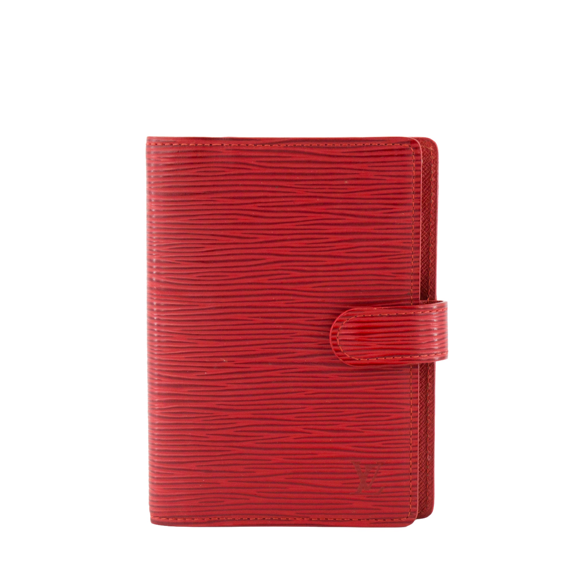 LOUIS VUITTON - Couverture Agenda Louis Vuitton en cuir épi rouge vintage