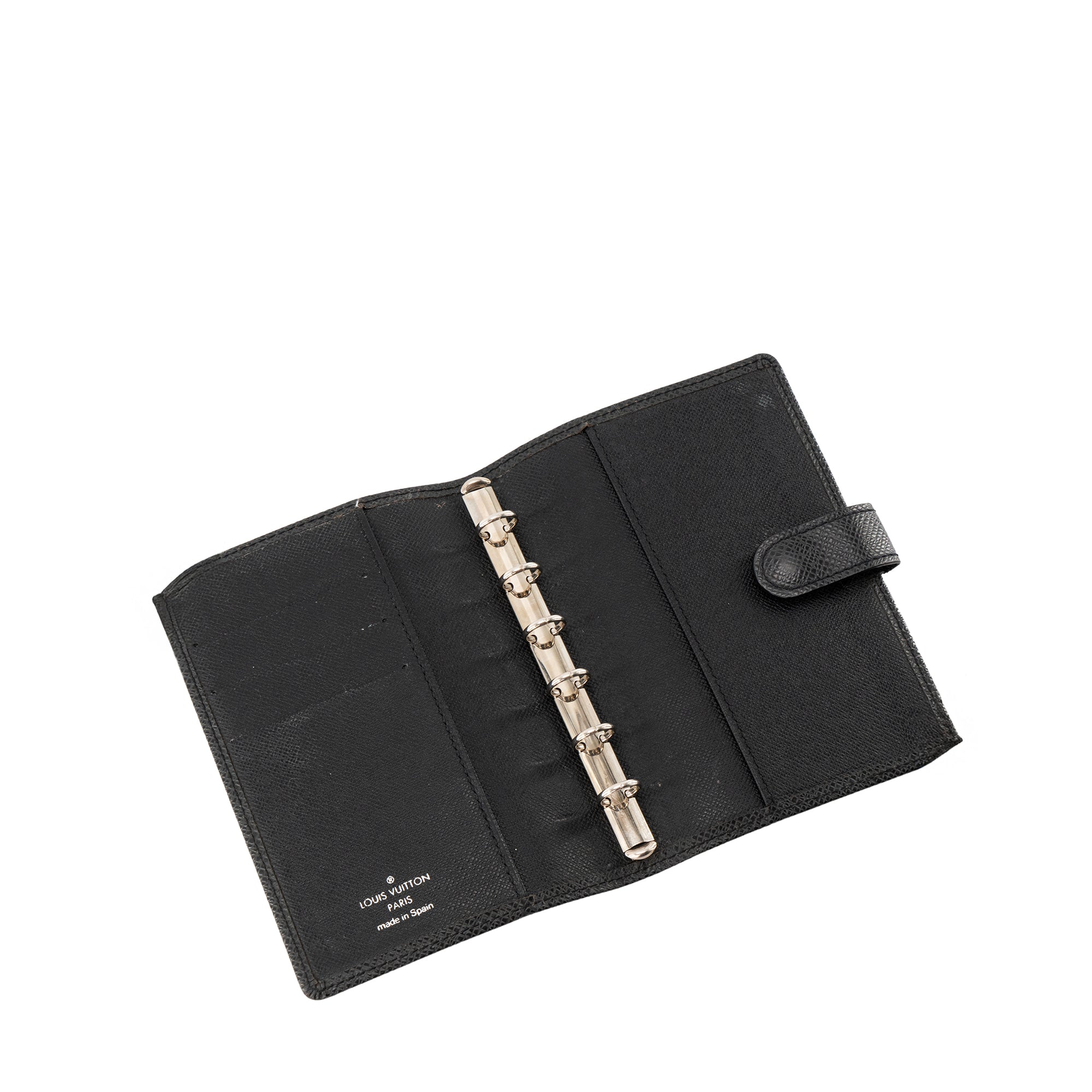 LOUIS VUITTON - Couverture Agenda Louis Vuitton en cuir grainé noir