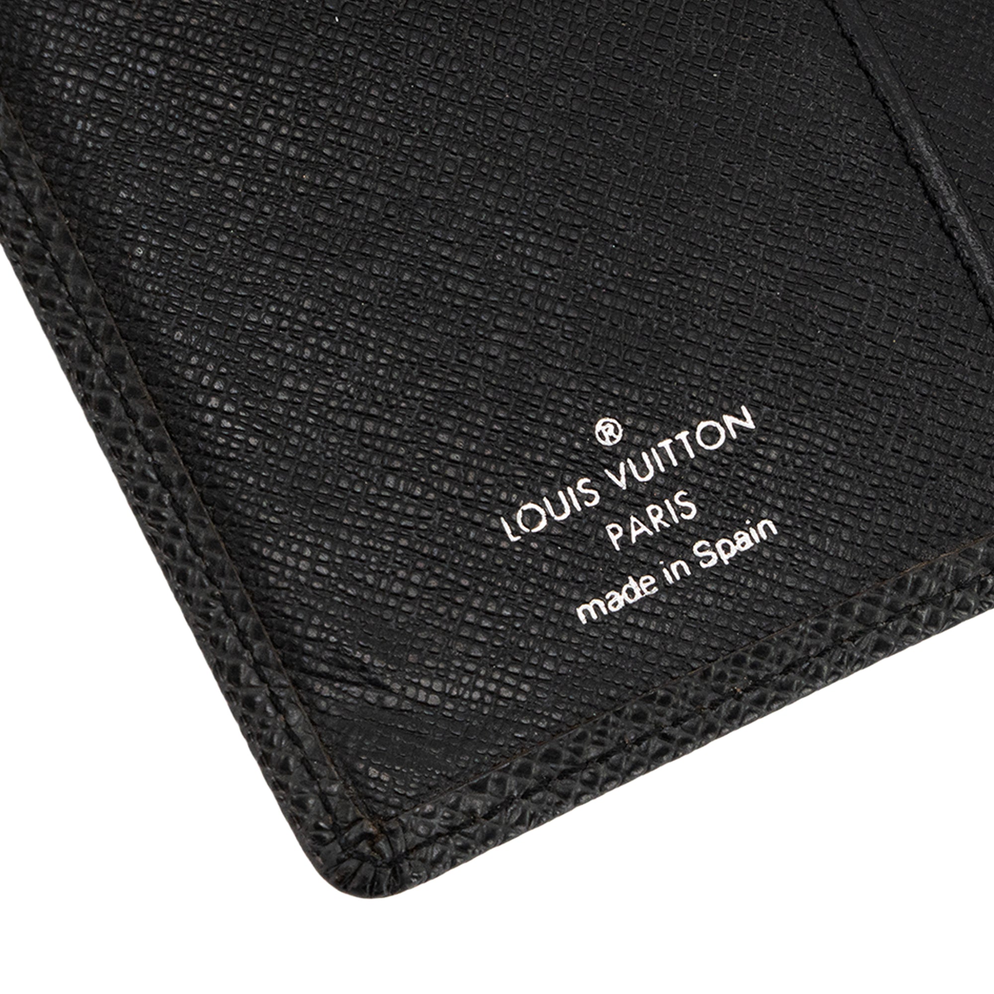 LOUIS VUITTON - Couverture Agenda Louis Vuitton en cuir grainé noir