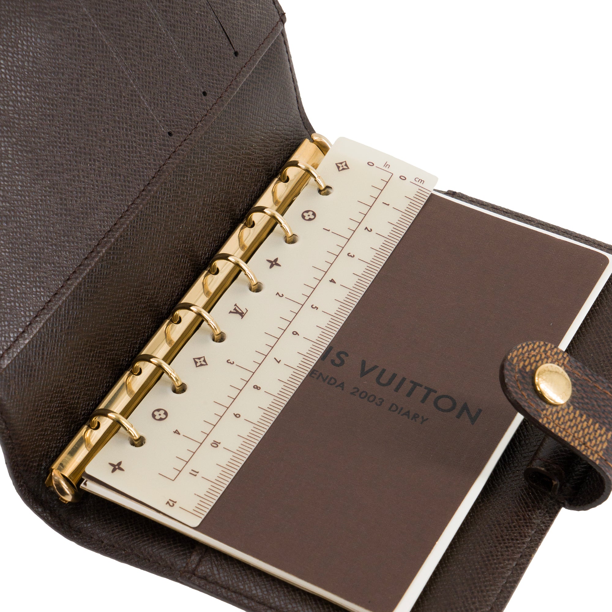 LOUIS VUITTON - Couverture Agenda Louis Vuitton en toile enduite damier ébène vintage