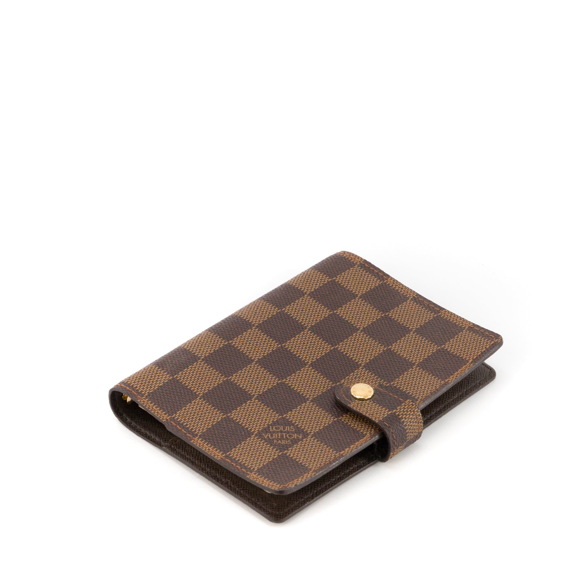 LOUIS VUITTON - Couverture Agenda Louis Vuitton en toile enduite damier ébène vintage