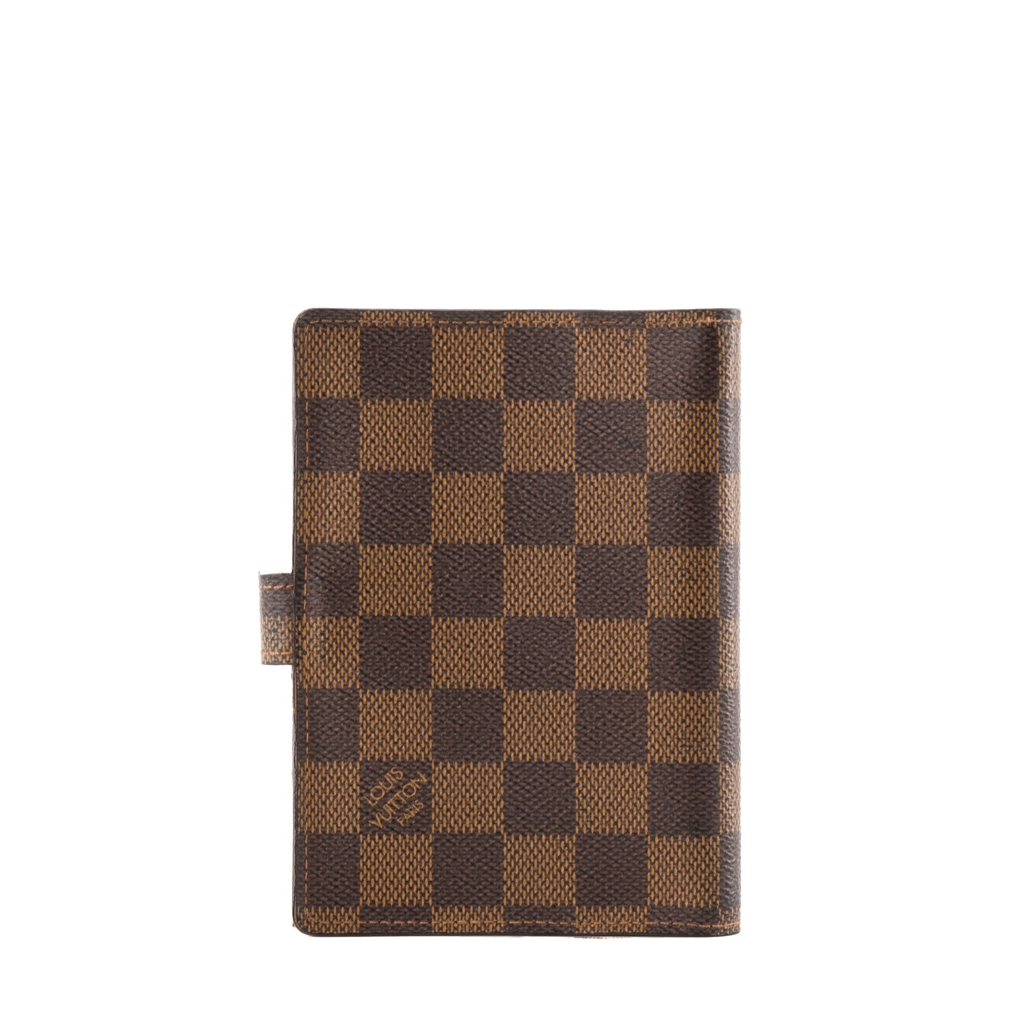 LOUIS VUITTON - Couverture Agenda Louis Vuitton en toile enduite damier ébène vintage