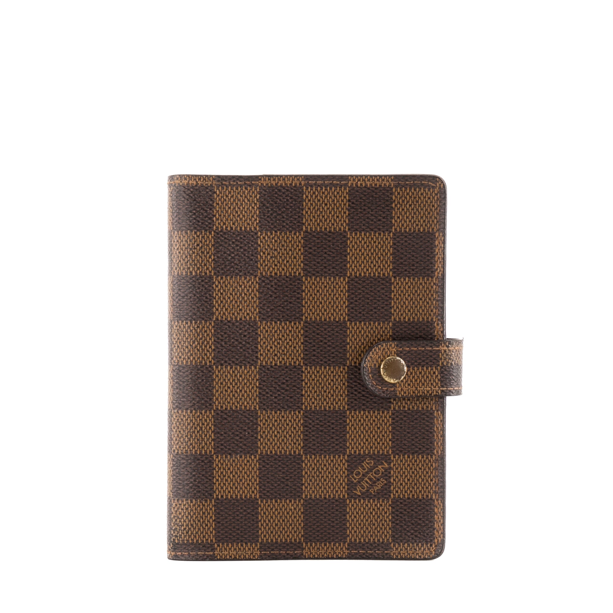 LOUIS VUITTON - Couverture Agenda Louis Vuitton en toile enduite damier ébène vintage