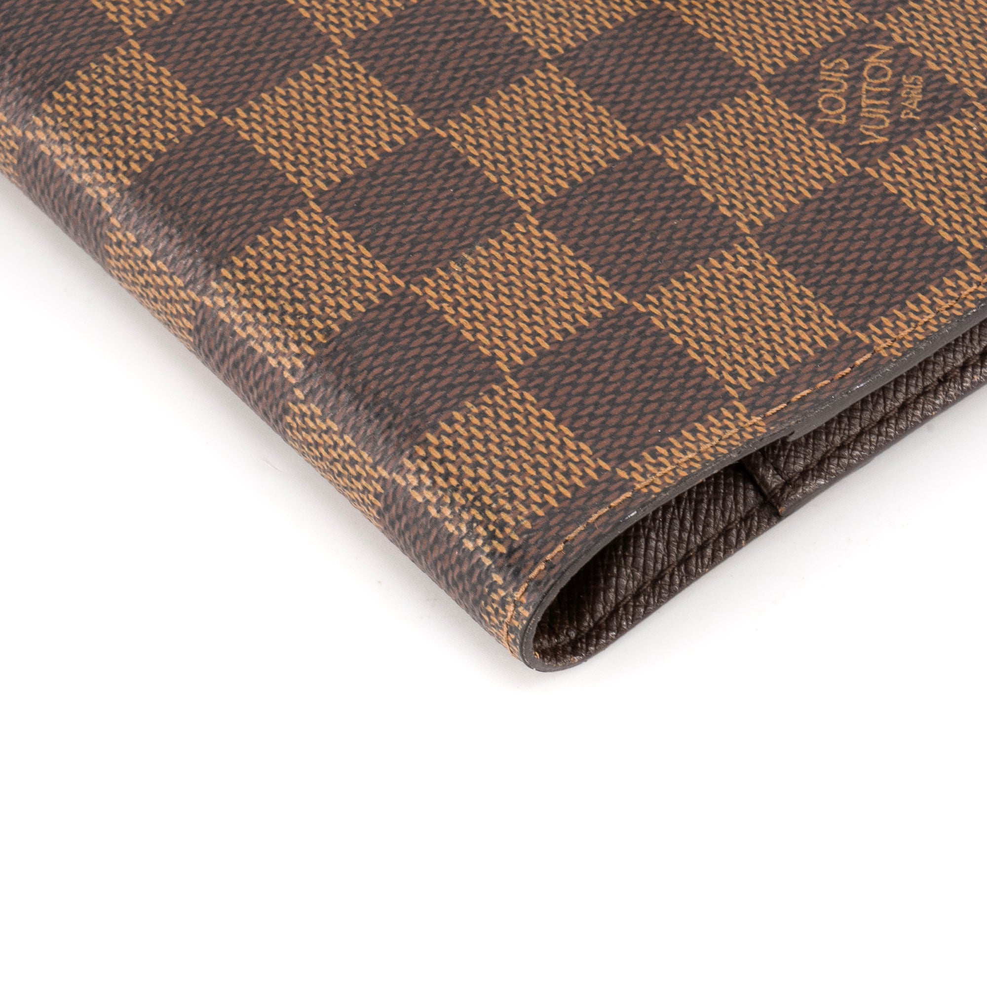 LOUIS VUITTON - Couverture Agenda Louis Vuitton en toile enduite damier ébène vintage