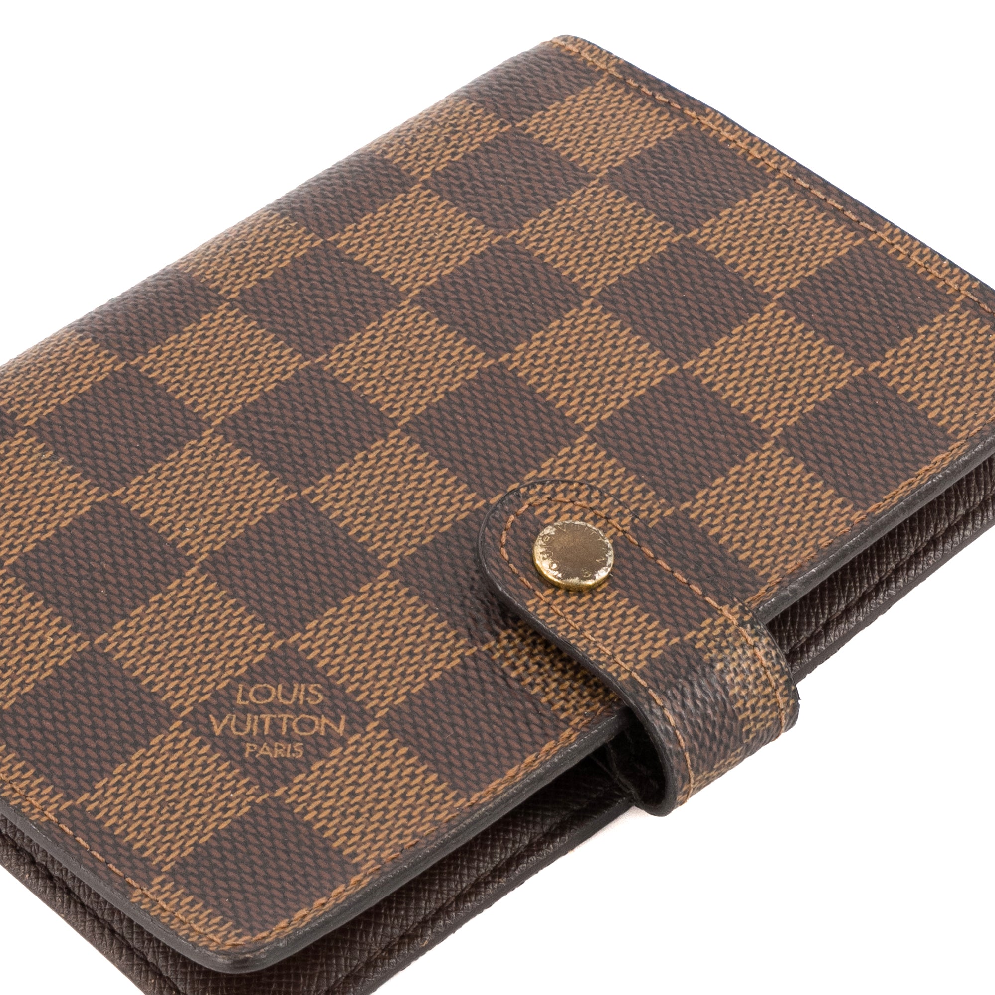 LOUIS VUITTON - Couverture Agenda Louis Vuitton en toile enduite damier ébène vintage