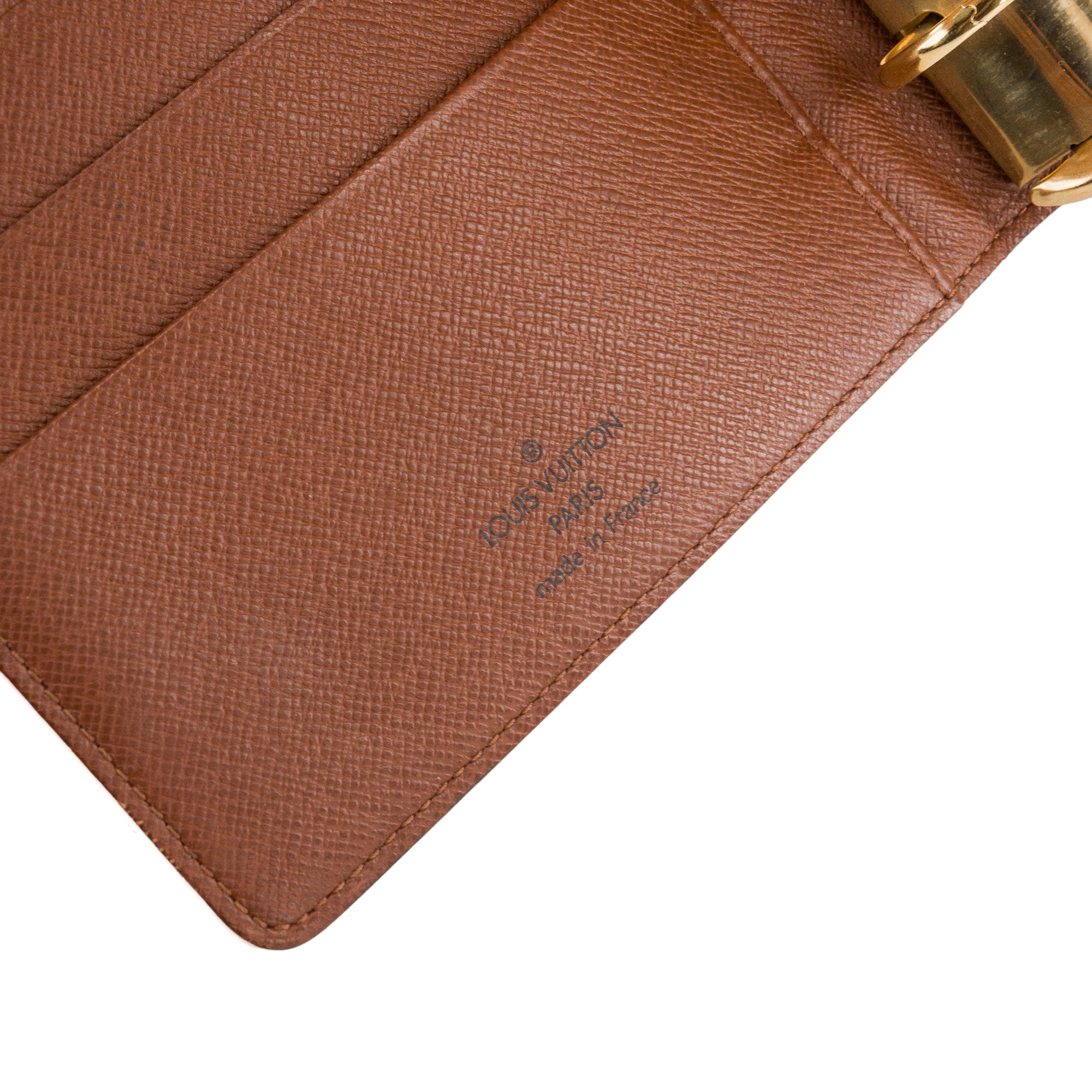 LOUIS VUITTON - Couverture Agenda MM Louis Vuitton en toile enduite monogrammée vintage