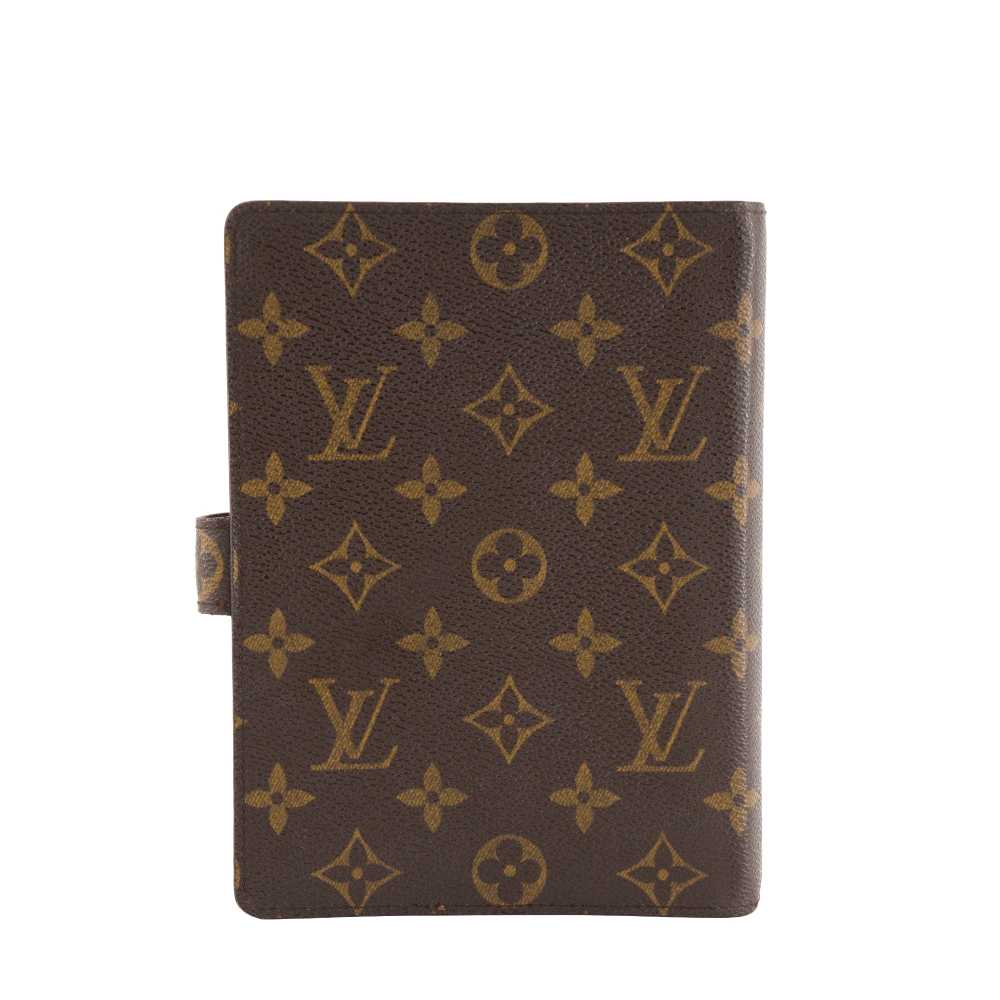 LOUIS VUITTON - Couverture Agenda MM Louis Vuitton en toile enduite monogrammée vintage