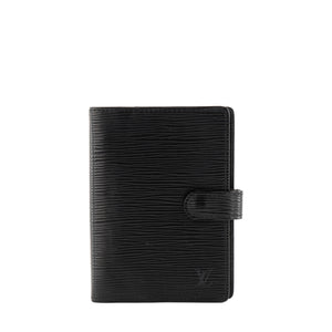 LOUIS VUITTON - Couverture Agenda PM Louis Vuitton en cuir épi noir vintage