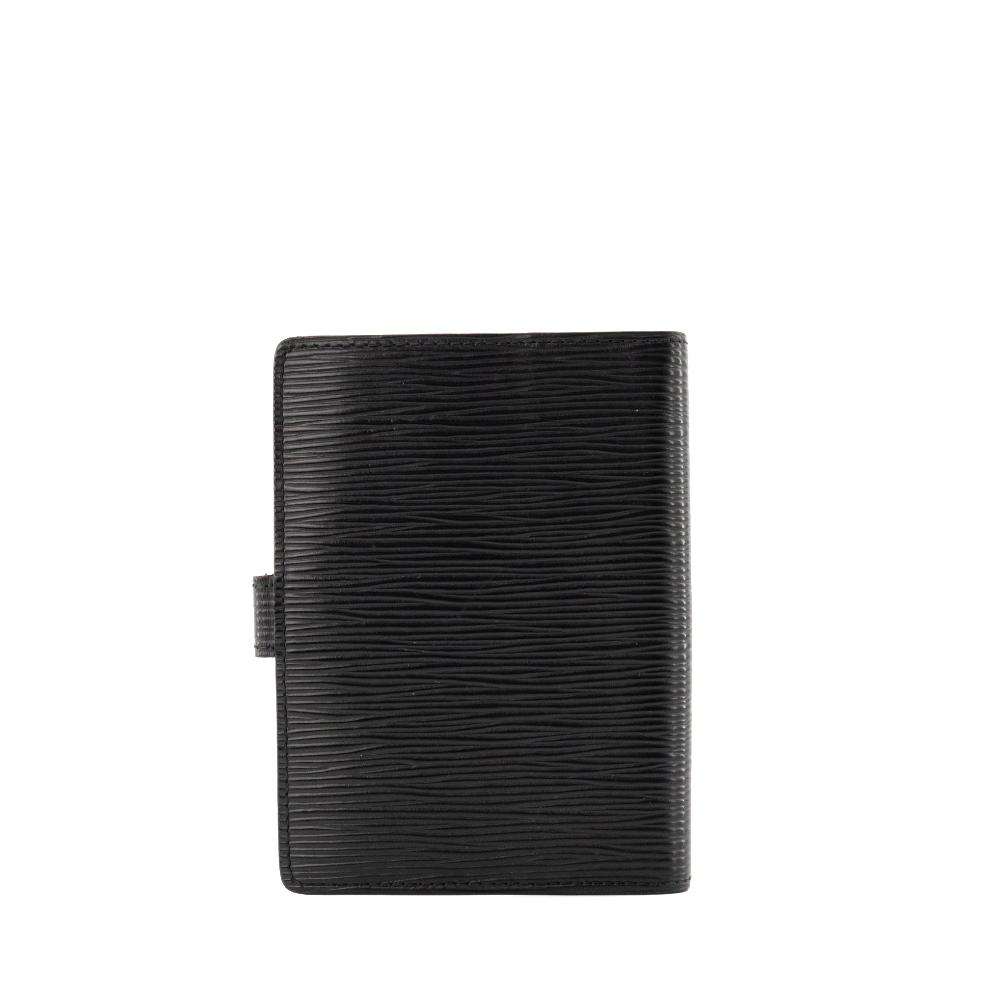 LOUIS VUITTON - Couverture Agenda PM Louis Vuitton en cuir épi noir vintage