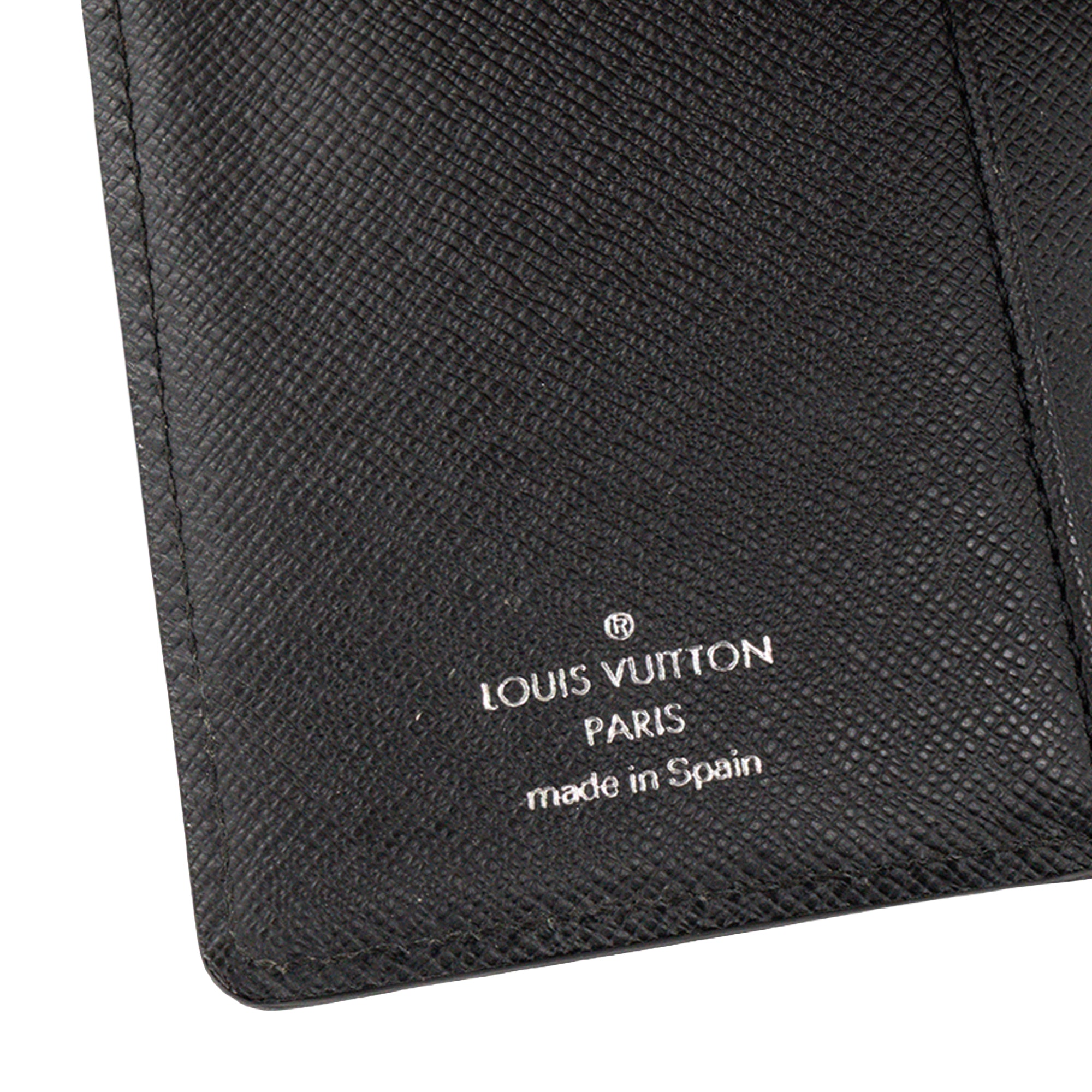 LOUIS VUITTON - Couverture agenda PM Louis Vuitton en cuir épi noir vintage