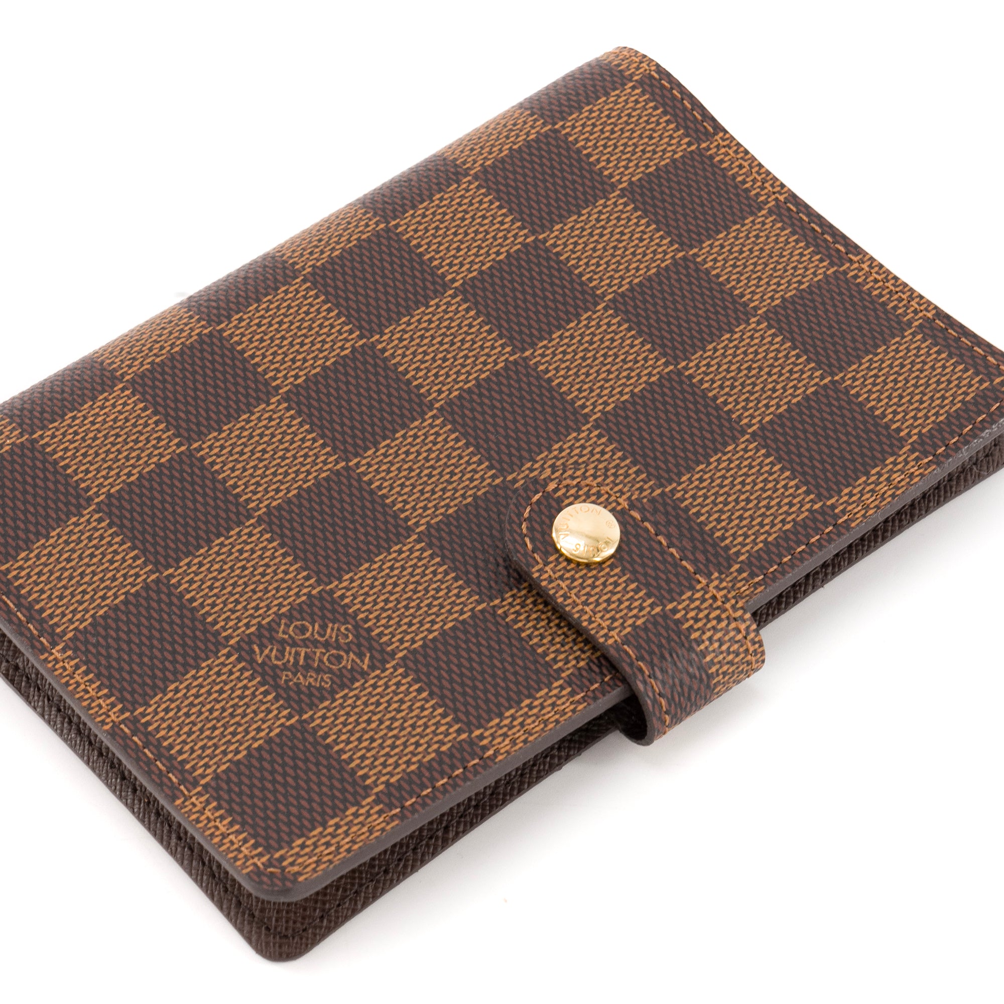 LOUIS VUITTON - Couverture Agenda PM Louis Vuitton en toile enduite damier ébène