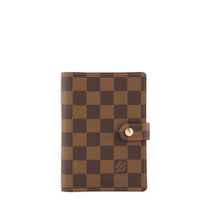 LOUIS VUITTON - Couverture Agenda PM Louis Vuitton en toile enduite damier ébène