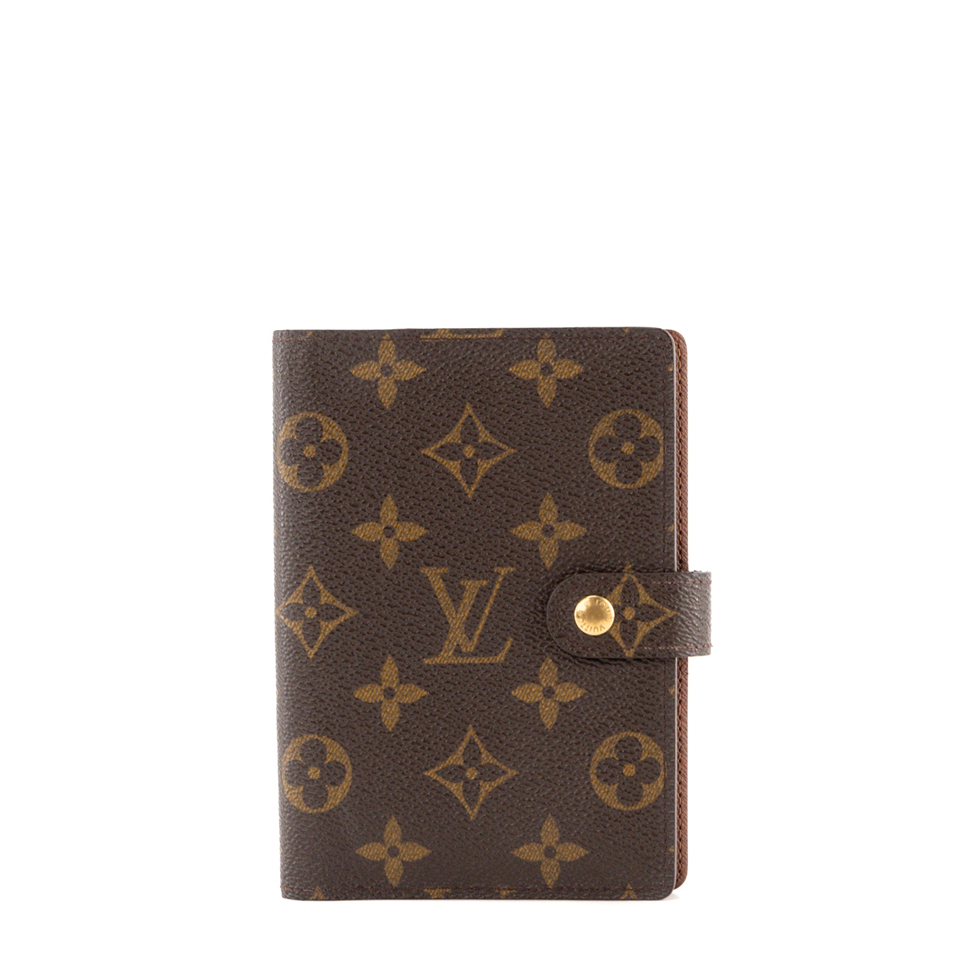 LOUIS VUITTON - Couverture Agenda PM Louis Vuitton en toile enduite monogrammée vintage